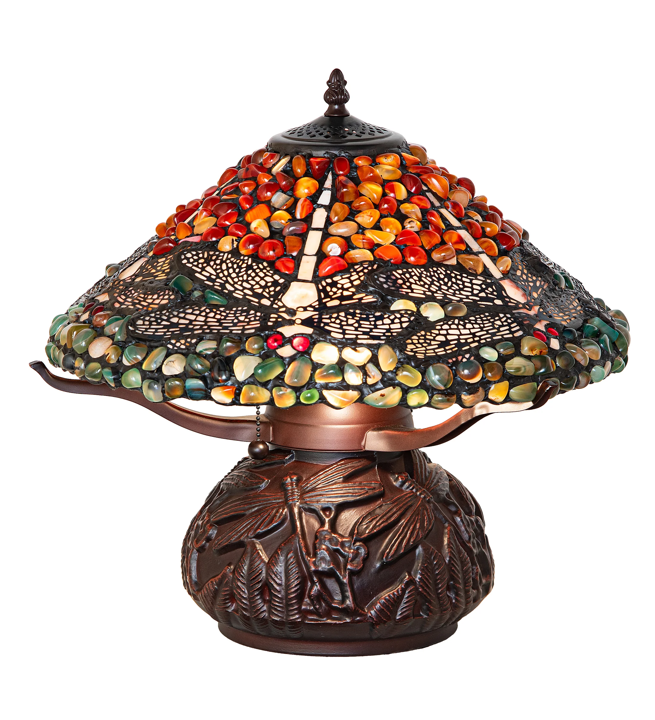 Dragonfly Three Light Table Lamp in Mahogany Bronze