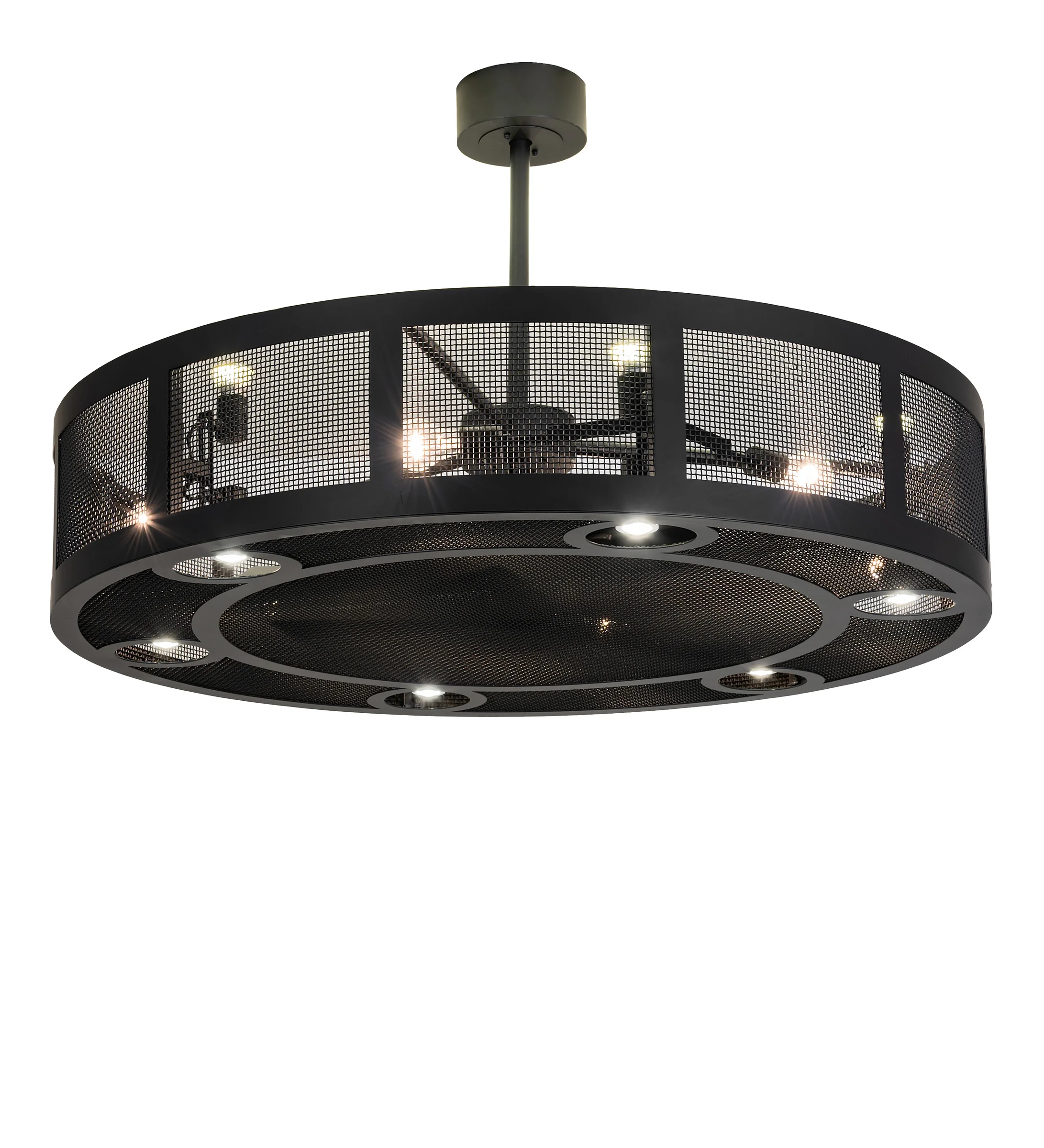 Paloma Golpe 12 Light Chandel-Air in Satin Black Wrought Iron
