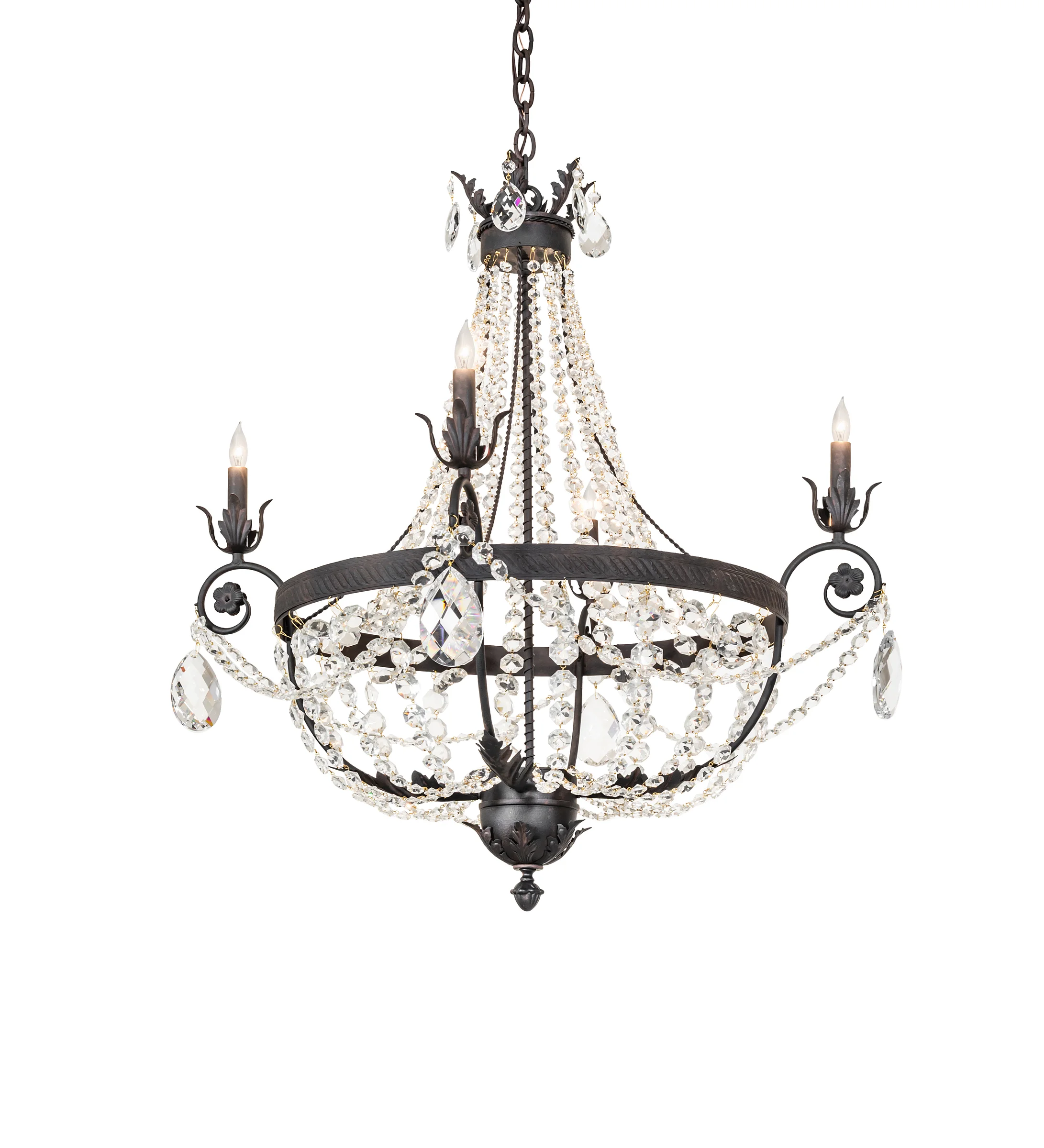 Antonia Four Light Chandelier in Chestnut