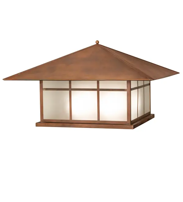 This ceiling pendant makes a stunning Craftsman- style statement; captured in a dramatic profile and featuring a unique Cross Mission design. The Solid Copper fixture is ideal for placement on columns and posts on decks and patios in timber homes; modern farmhouses; and other spaces. The Clear Frosted Glass diffuser is enhanced with a frame and hardware featured in a Vintage Copper finish. The Stillwater Double Bar Mission Pier Mount is part of our American-made; American- designed; handcrafted Craftsman Signature Series; manufactured in Yorkville; New York. The fixture is UL and cUL listed for use in dry; damp; and wet locations. Our Build Your Own Craftsman Signature Series features unlimited combinations of styles. The collection is called Build Your Own because it is fully configurable and customizable from size and design to finish and lens color. Marine-grade; solid brass; or copper raw materials are utilized to ensure items from the Craftsman Signature Series of outdoor and indoor lighting will stand the test of time; as these premium metals are impervious to most types of oxidation. Hand- applied Patina finishes on brass and copper are sealed with a clear varnish and; over time; may require gentle maintenance; such as wax; to delay or reverse the natural living finish attributes indicative of this finishing process. Patina finishes on brass and copper provide strong resistance to fading from sun exposure; will not chip or crack; and will not rust like a steel- framed item in the same conditions. Choose from a variety of style options or send us your concept today! Call today to learn how to use the configuration tool available on our website to generate an item number instantly.