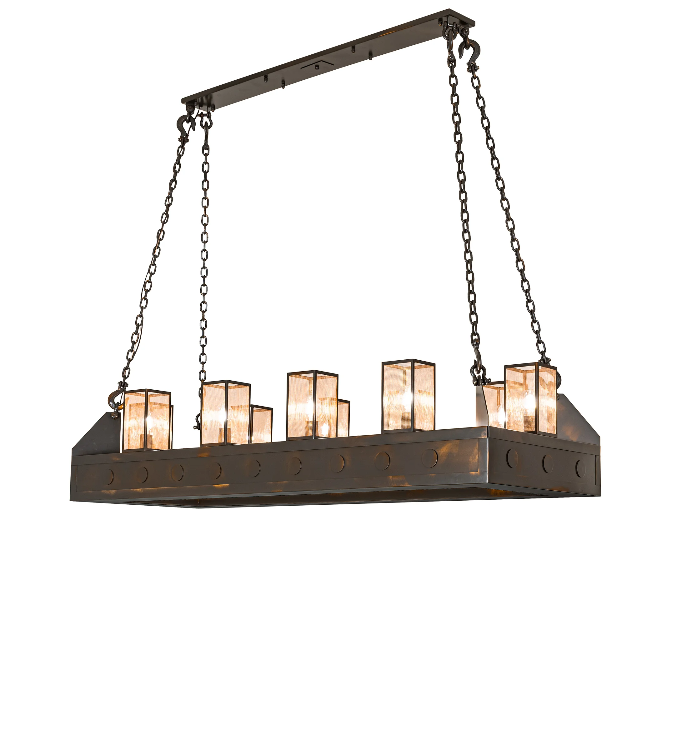 66" Long Cassidy 10 Light Oblong Pendant
