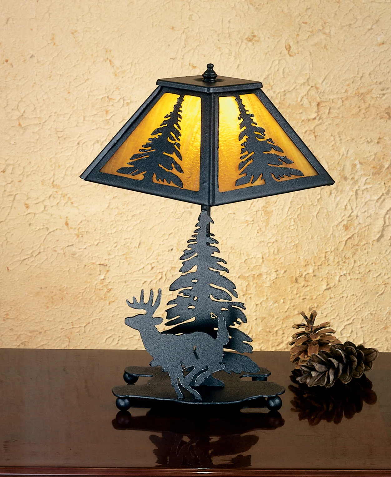 Lone Deer One Light Table Lamp in Textured Black Textured Black