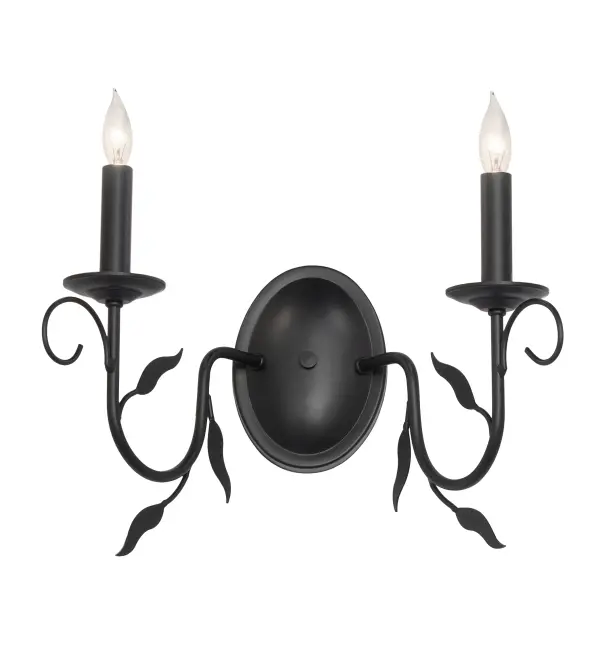 Bordeaux offers luxurious charm and elegance with two complementary faux candlelights embraced by Hand-forged Iron arms in a stunning Blackwash finish. The faux candlelights perched on bobeches provide beautiful ambient illumination. The Bordeaux Wall Sconce is included in our American-made; American-designed; handcrafted French Country Lighting Collection and is manufactured in Yorkville; New York. UL and cUL listed for dry and damp locations.