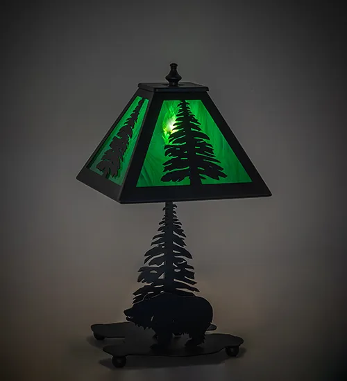 15" High Lone Grizzly Bear Accent Lamp