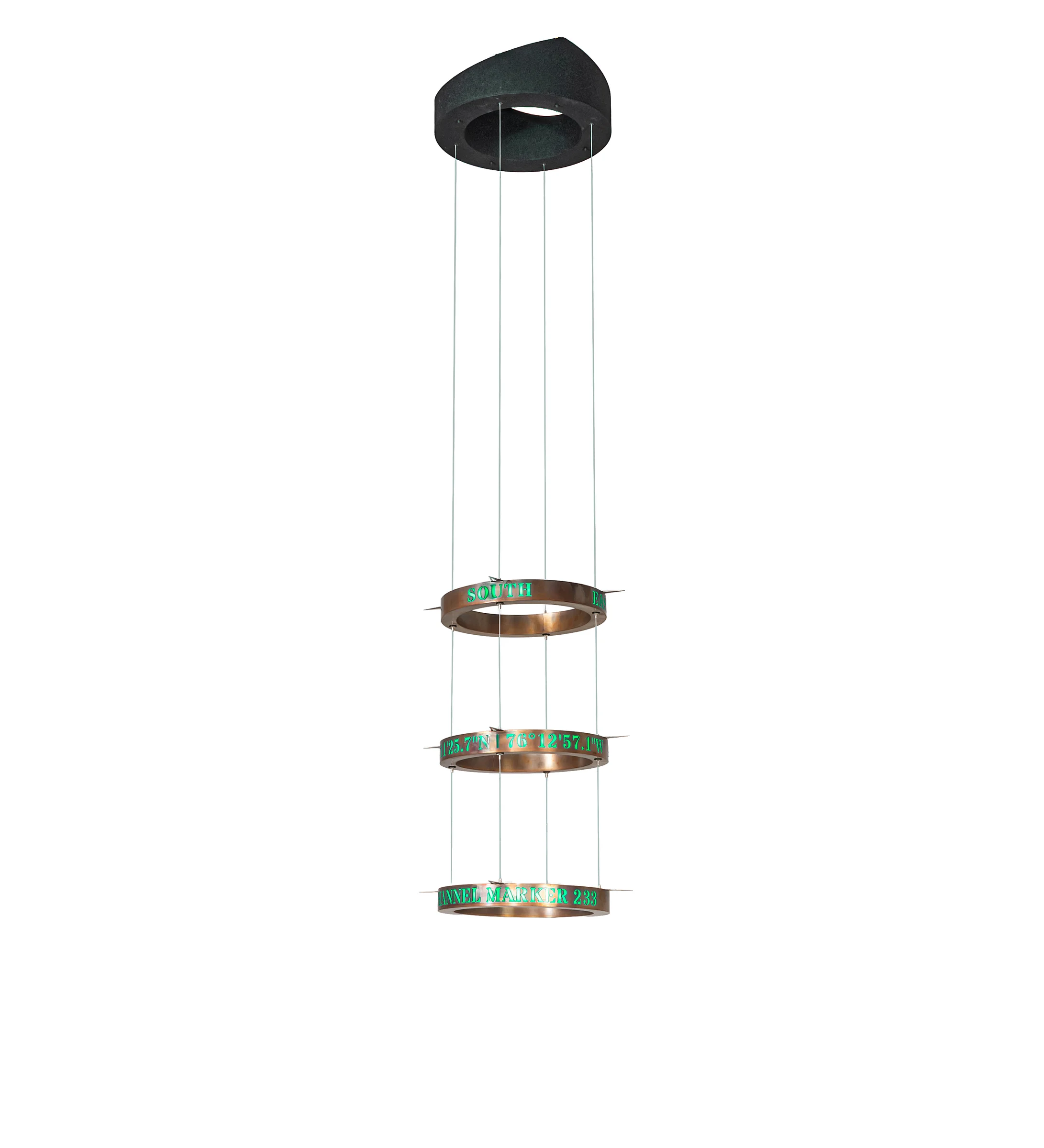 Personalized LED Chimney Accent in Black Cracked Ice/Vintage Copper