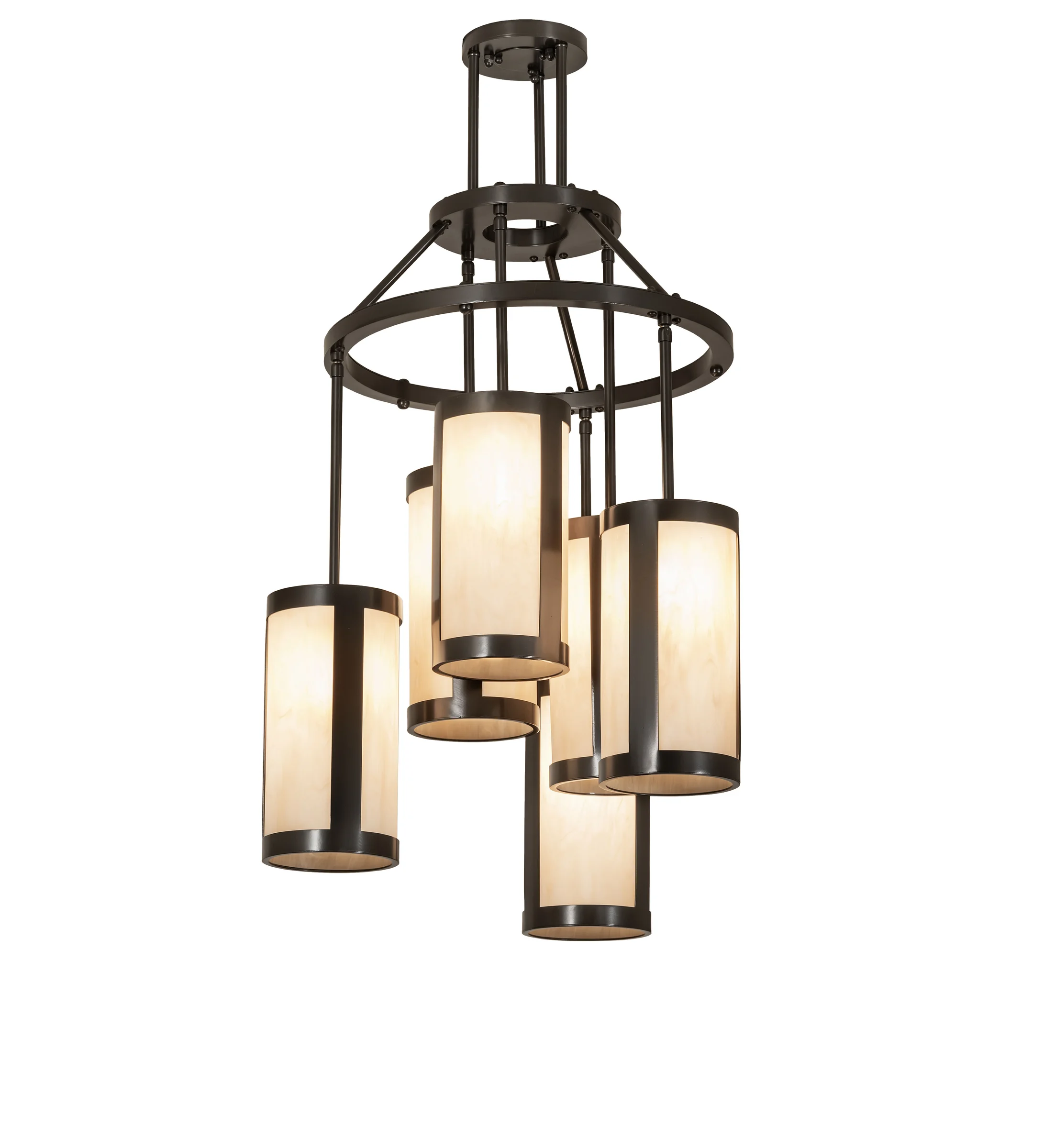 Cartier Six Light Chandelier in Timeless Bronze