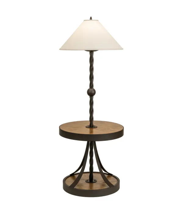 A double pedestal floor lamp with a two-level metal base featured in an Oil Rubbed Bronze finish... This elegant floor lamp is crowned with an Eggshell Textrene conical shade. A standout in any residential; hotel; or office space; the Achse Floor Lamp is included in our American-made; American-designed; handcrafted Home Decor Collection. The floor lamp is manufactured in Yorkville; New York. It is UL and cUL listed for dry locations.