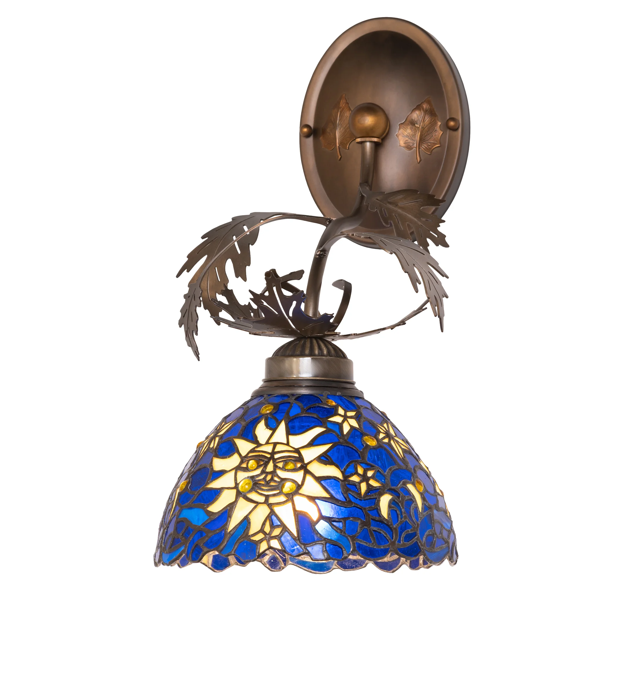 9" Wide Sun, Moon & Stars Wall Sconce