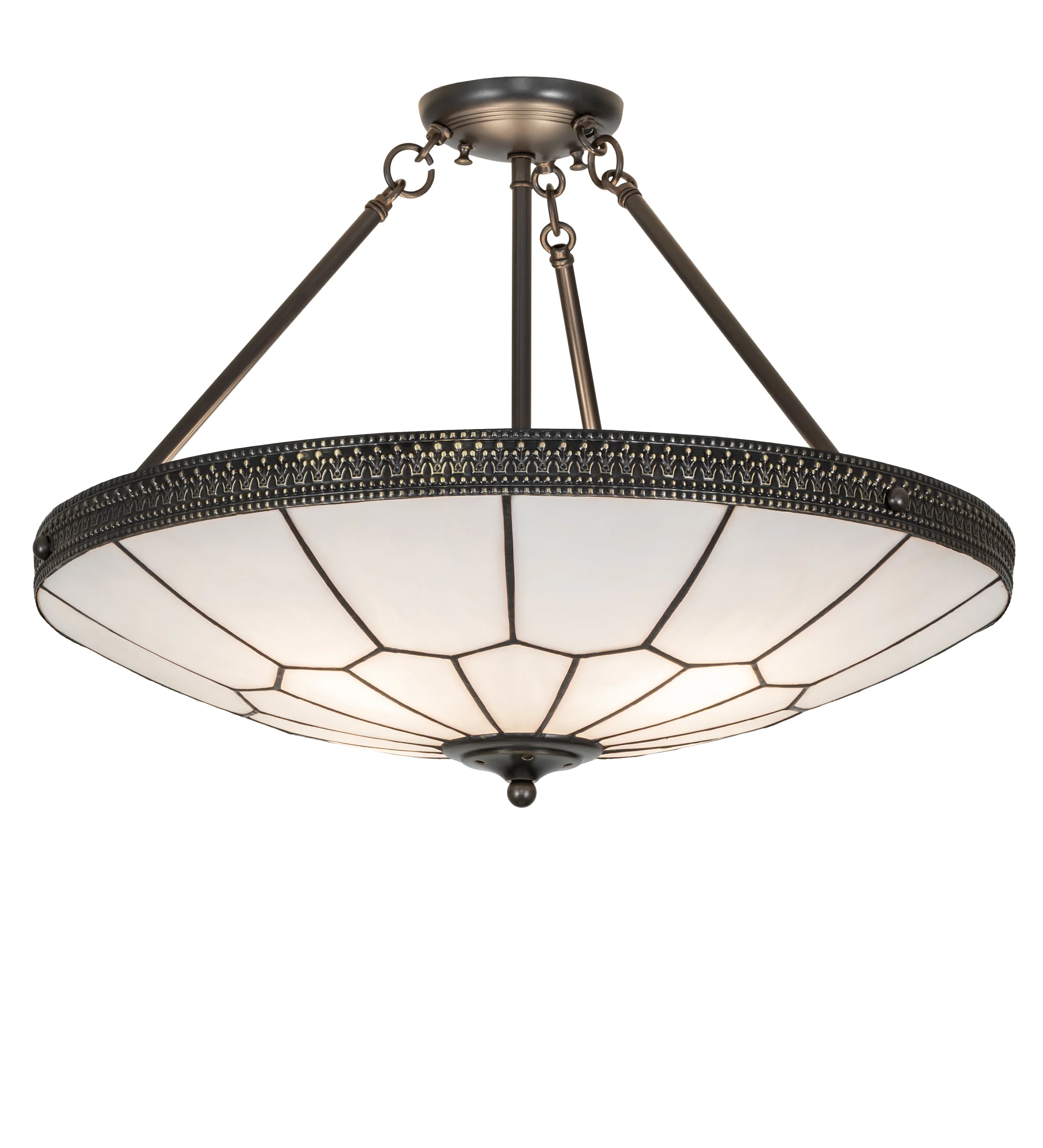 Vincent Four Light Semi-Flushmount in Highlighted Craftsman Brown