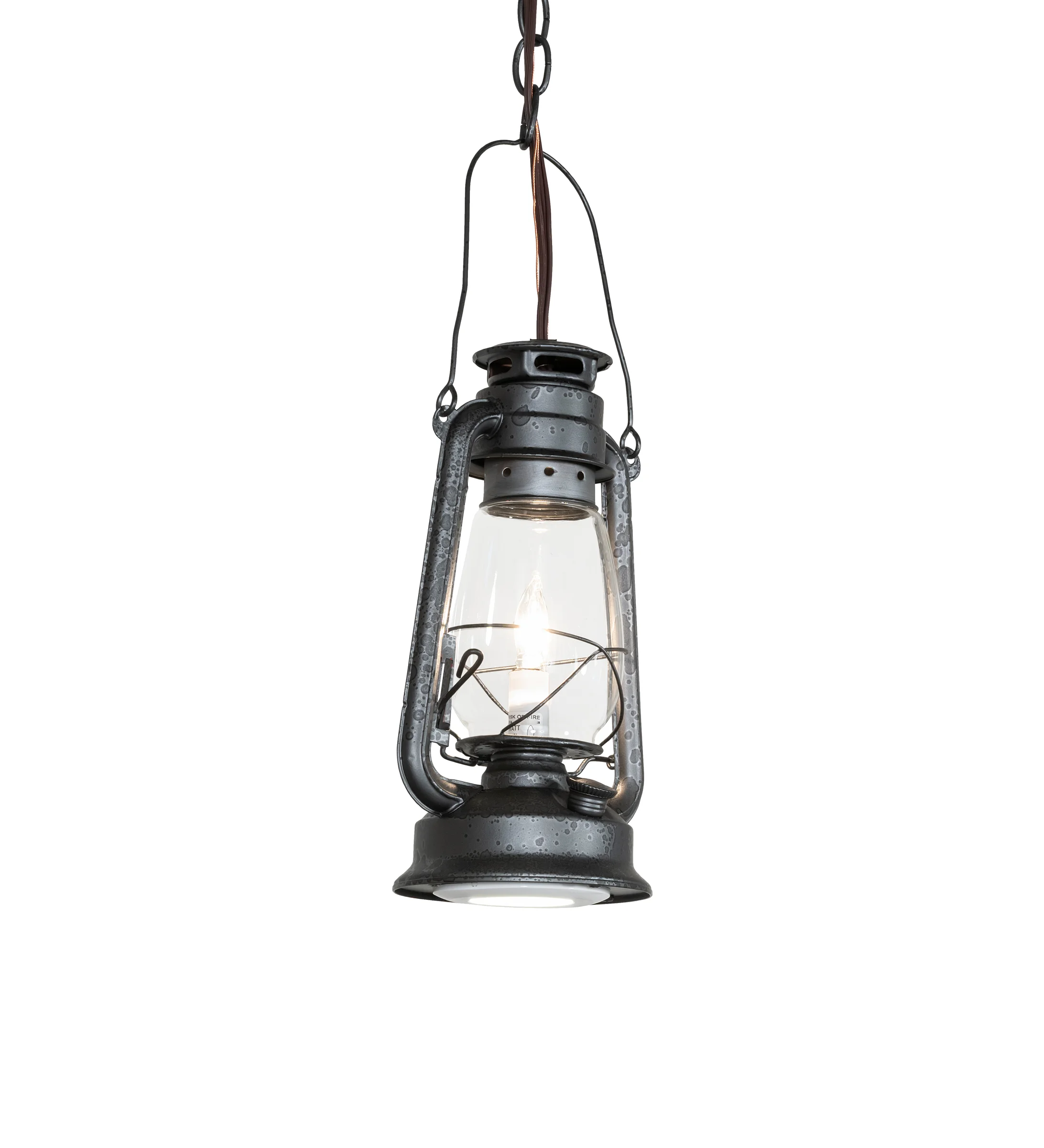 Miners Lantern One Light Pendant in Old Wrought Iron
