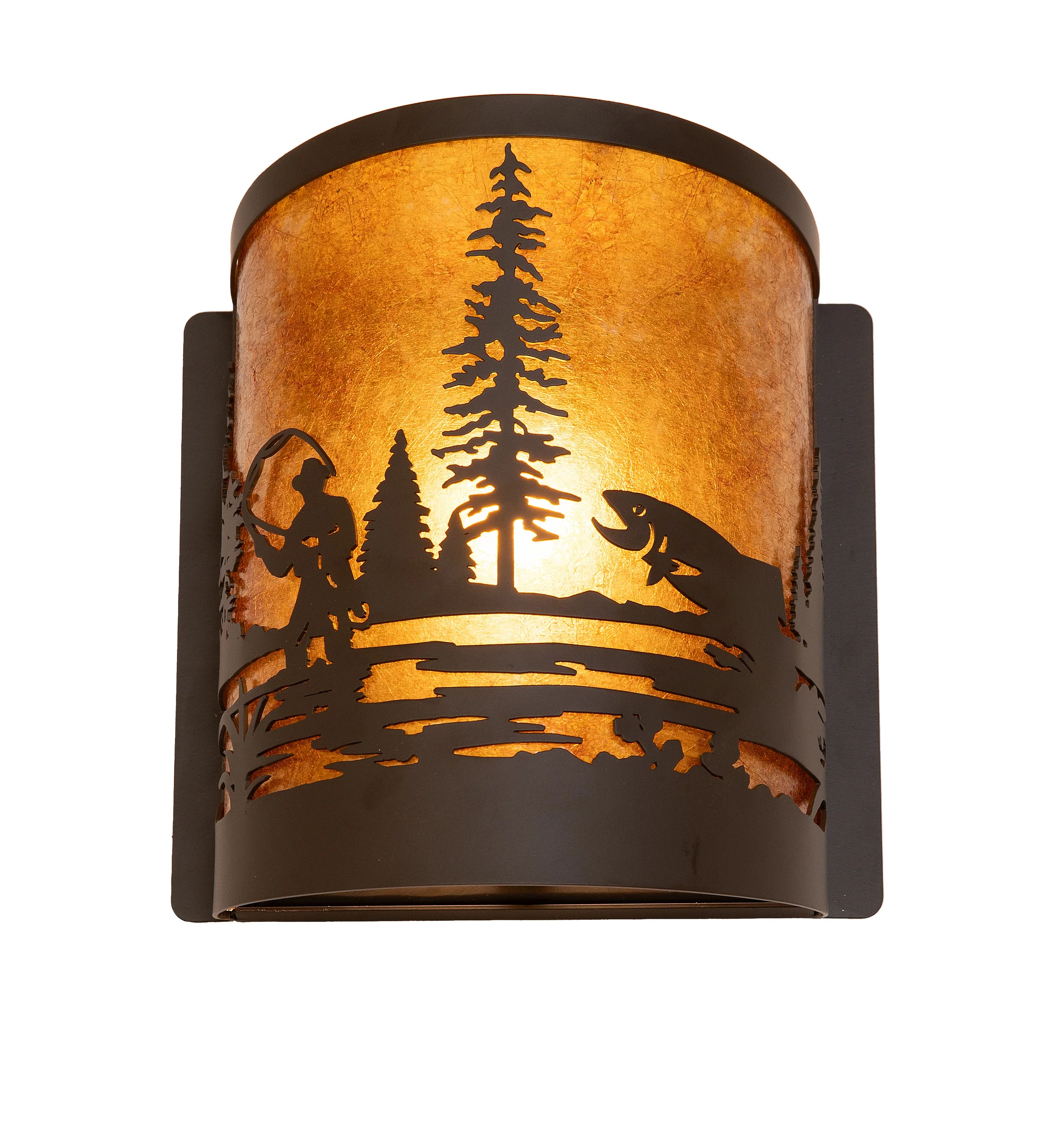 Fly Fishing One Light Wall Sconce in Oil Rubbed Bronze