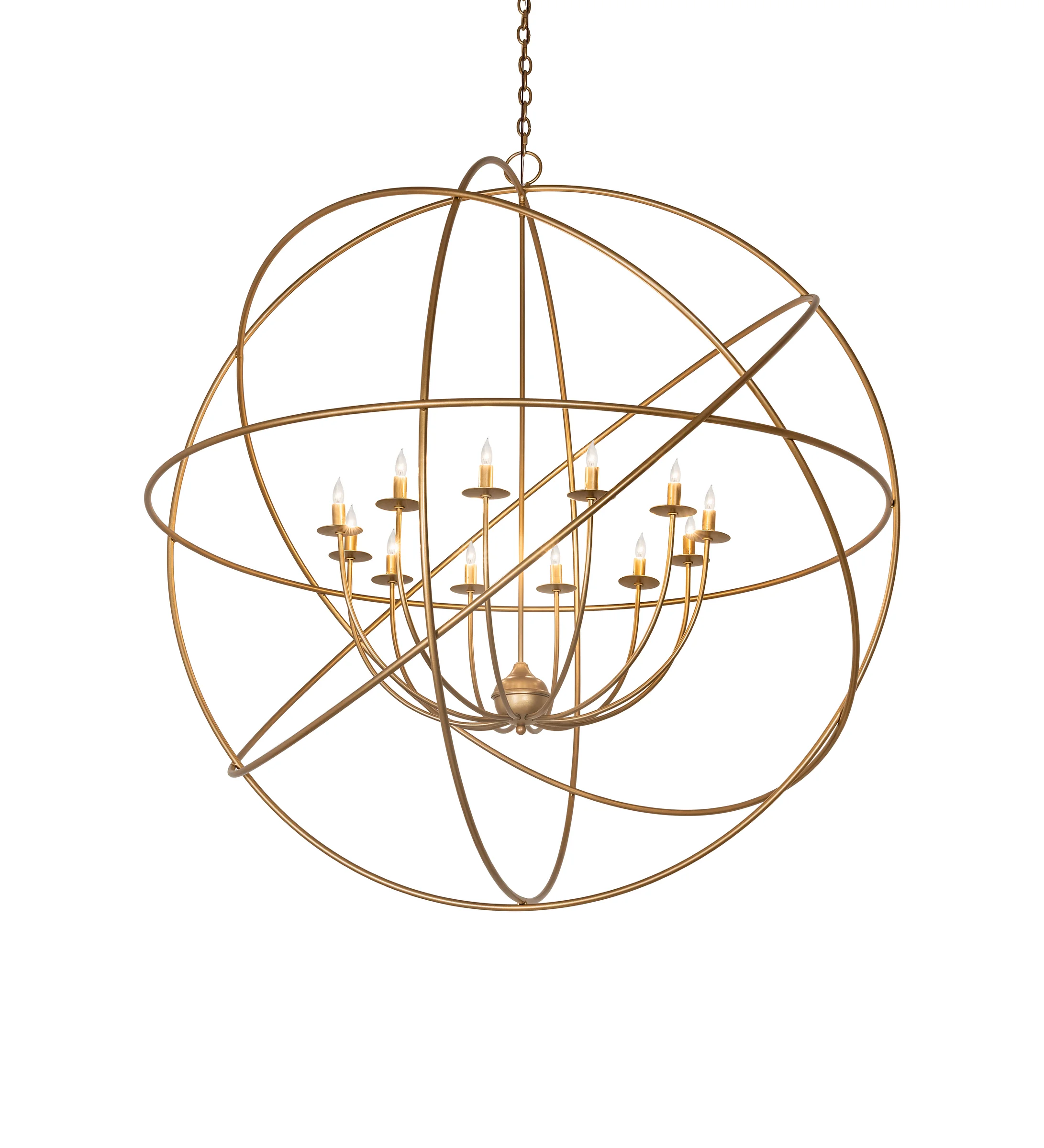 Atom Enerjisi 12 Light Chandelier in Gold Metallic