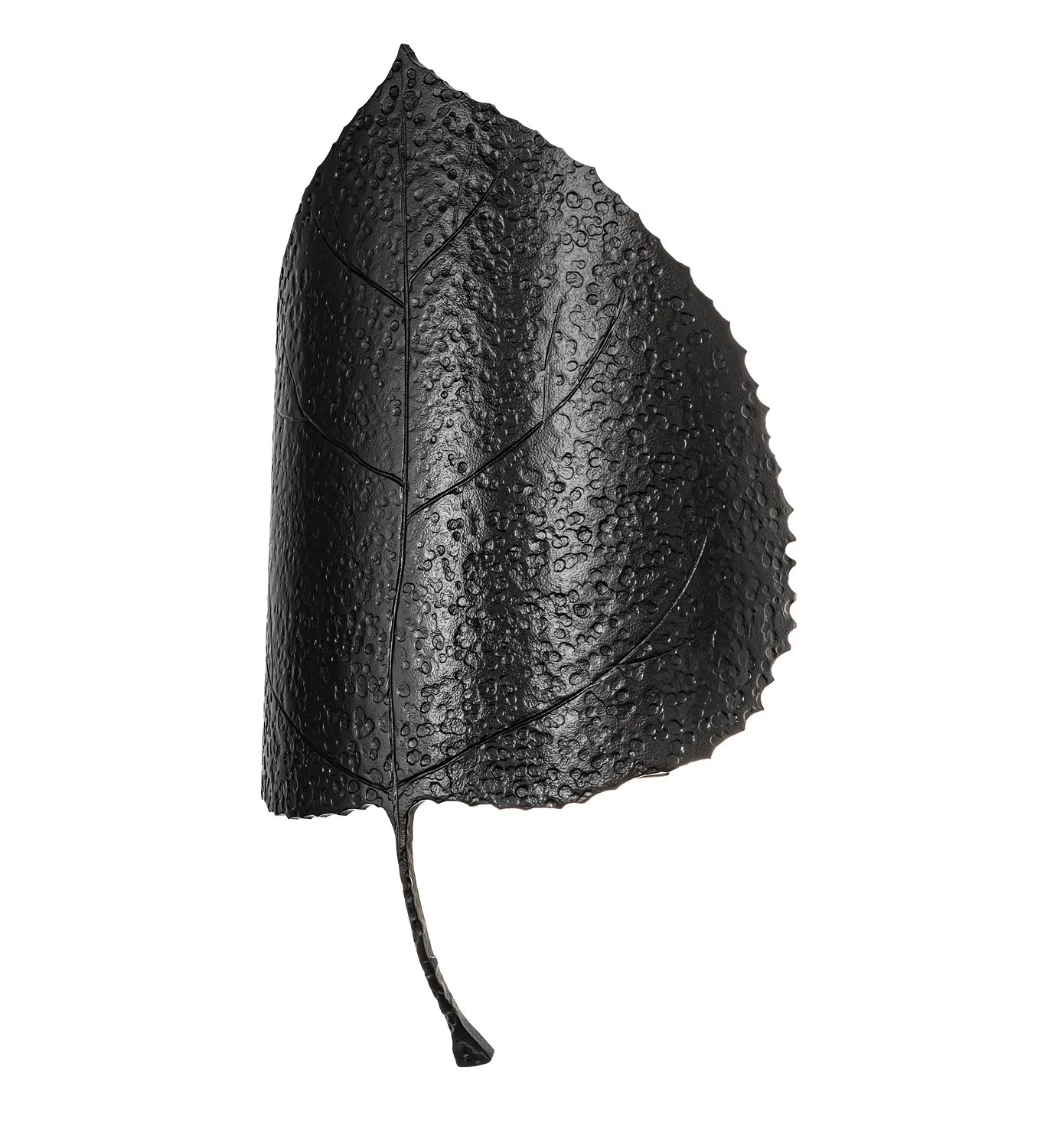 Aspen Leaf Two Light Wall Sconce in Black Satin Wrought Iron