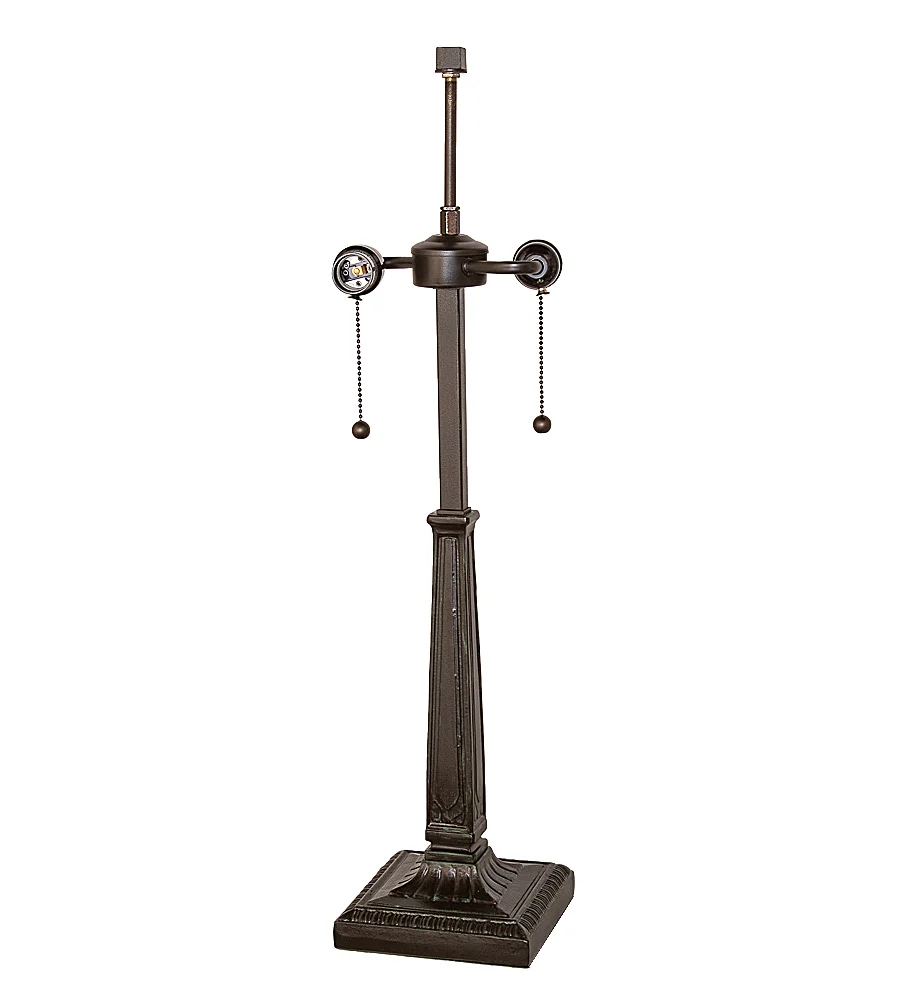 Deco Two Light Table Base in Verdigris Mahogany Bronze