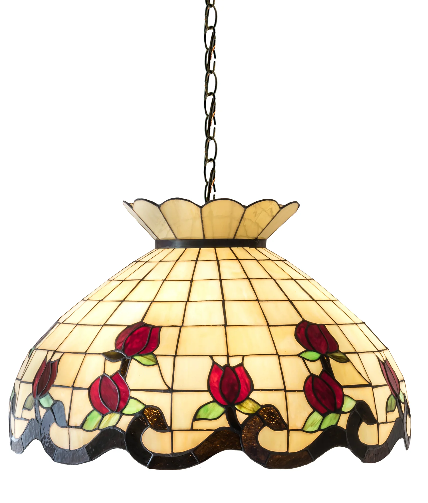 Roseborder Three Light Pendant in Mahogany Bronze