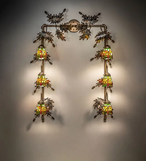30" Wide X 40" High Tiffany Hanging Head Dragonfly 6 Light Vanity Light