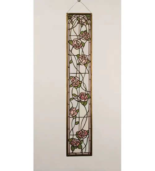 6.5"W X 36"H Tiffany Rosebush Stained Glass Window