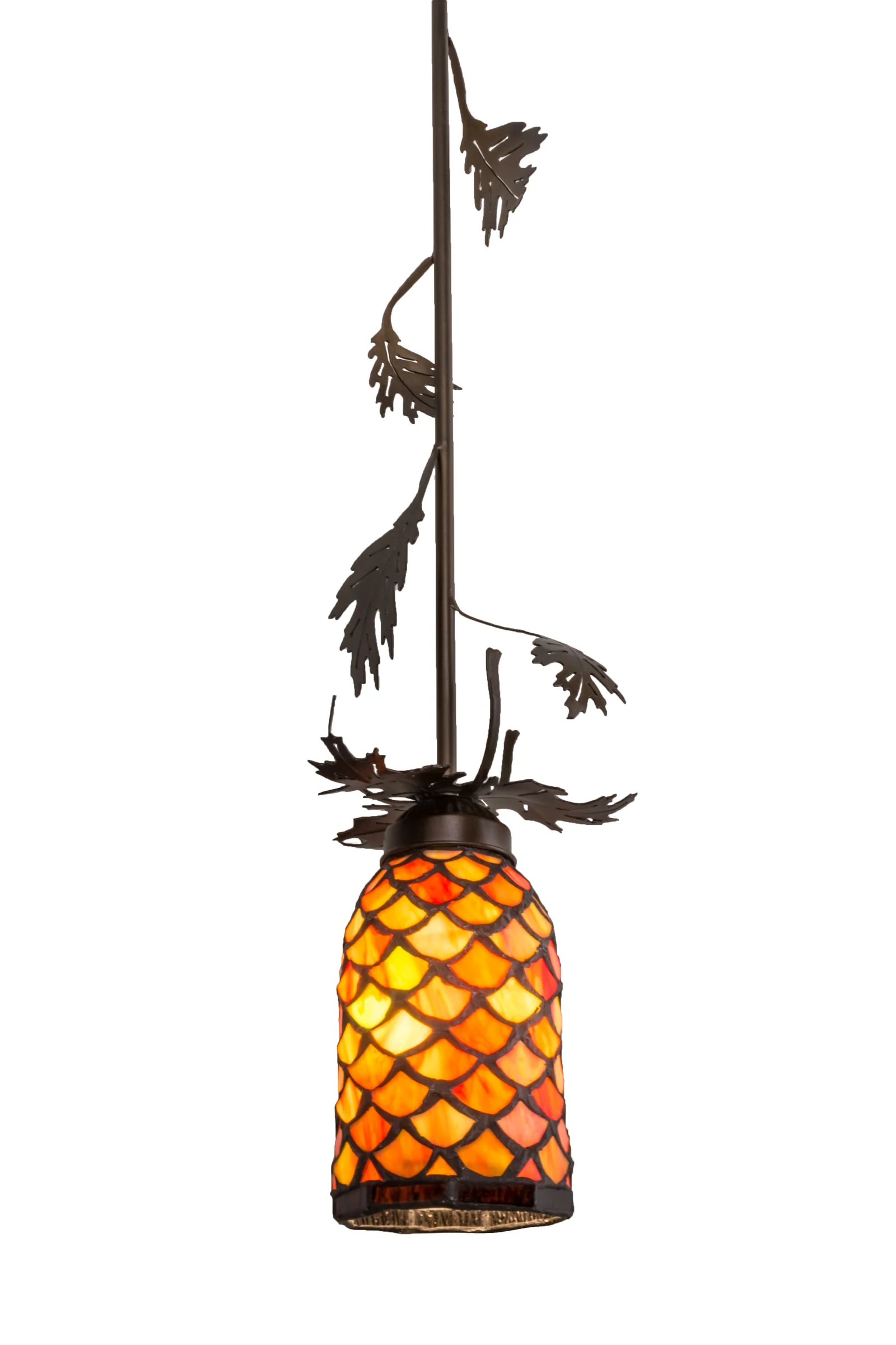 Oak Leaf One Light Mini Pendant in Antique Copper