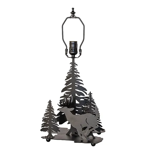 14" High Deer through the Trees Lighted Table Base