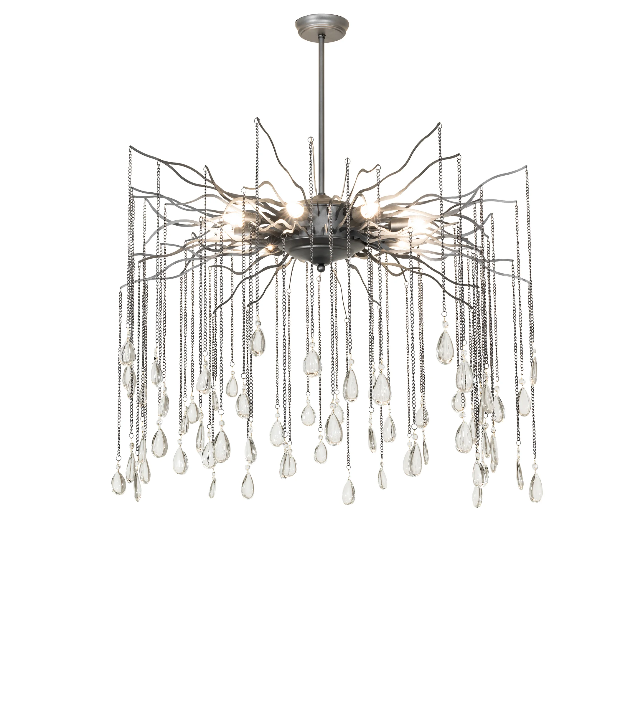 Aranha Eight Light Chandelier in Pewter