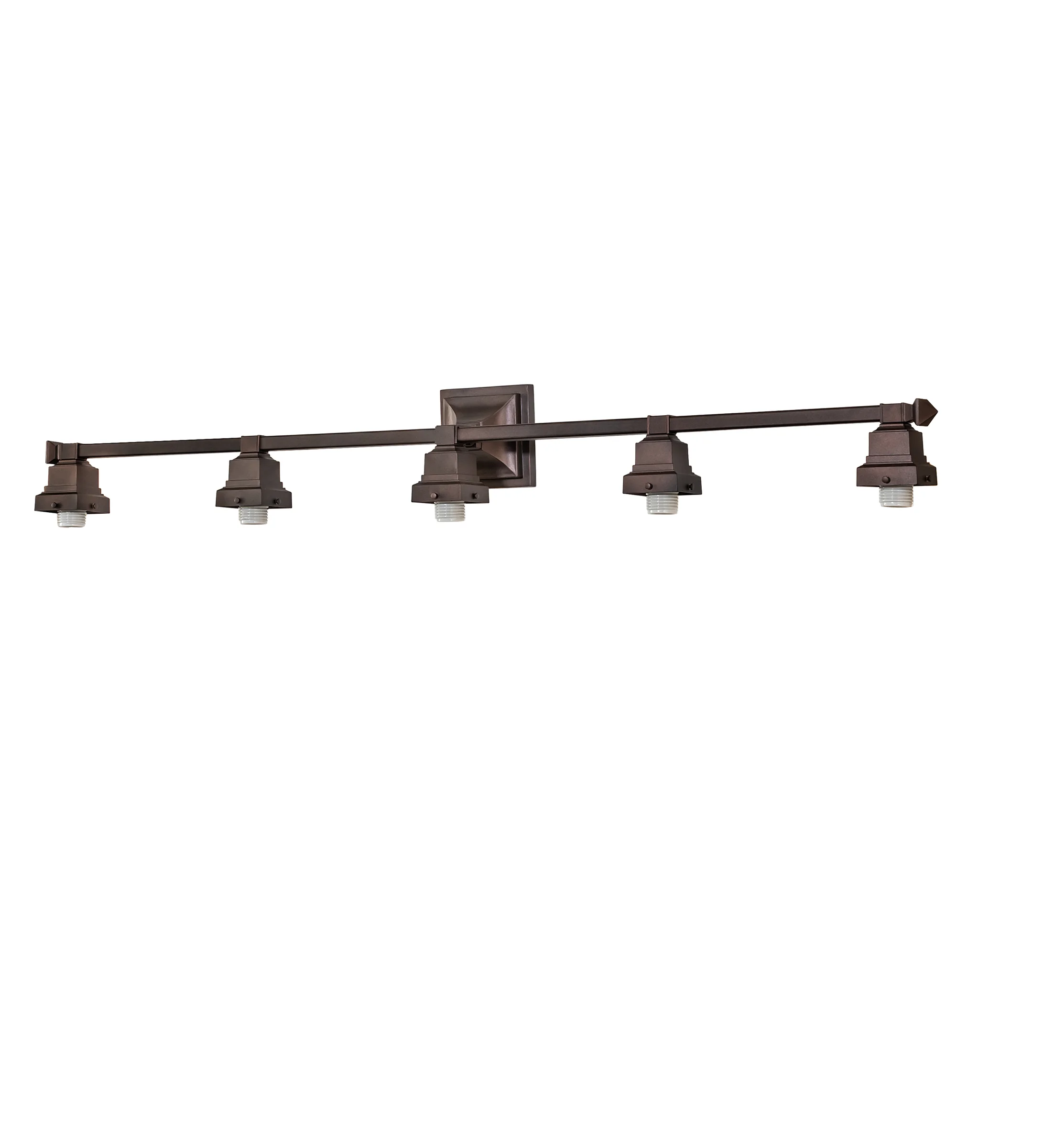 Mission Five Light Vanity Hardware in Mahogany Bronze