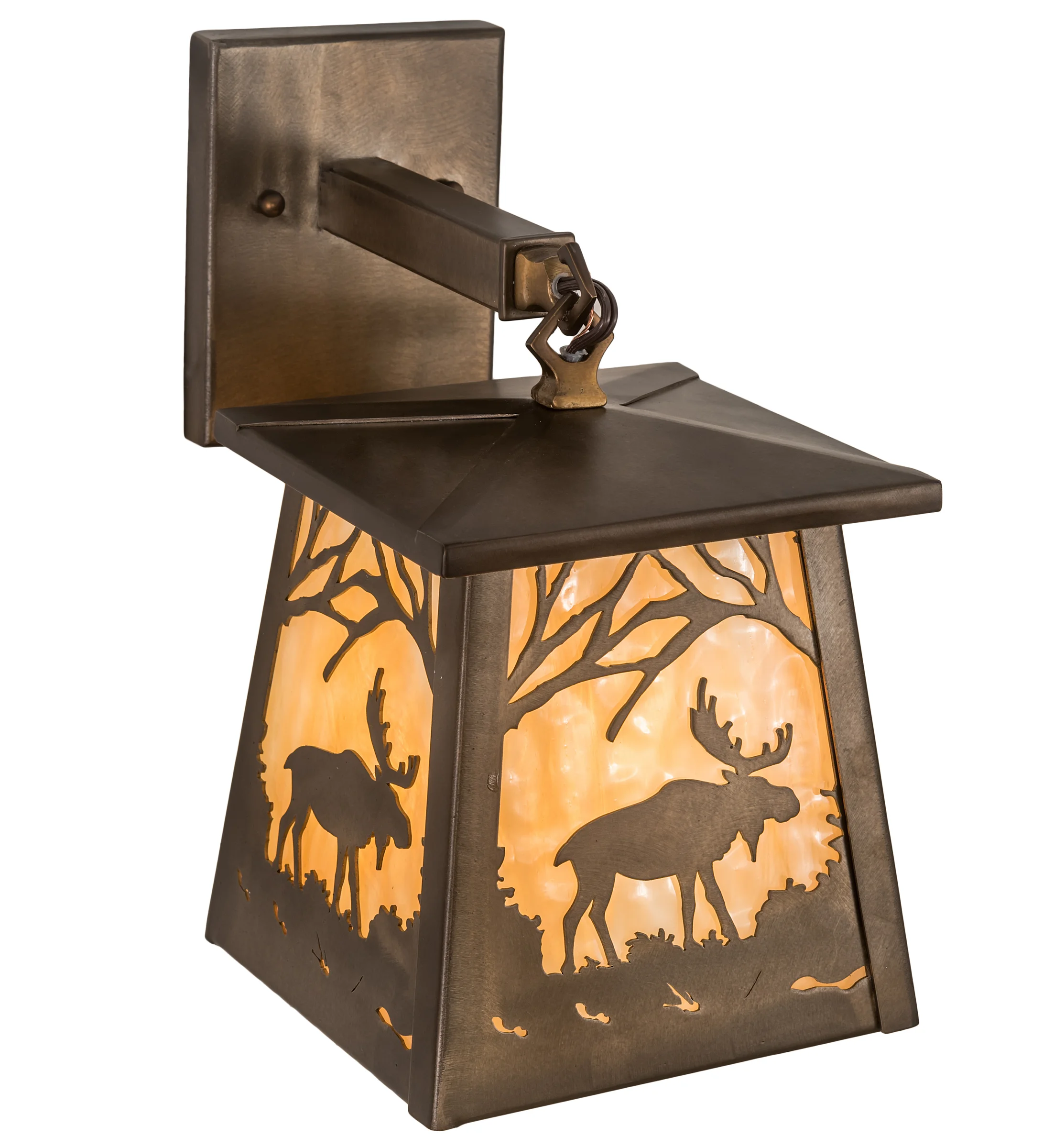 7" Wide Moose at Dawn Right Wall Sconce