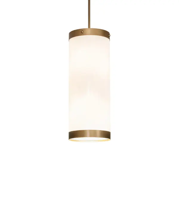 This stunning fixture, with its curved shape, combines a modern look with a minimalist style. It features an alluring Statuario Idalight lens, complemented by Gold Metallic-finished hardware and decorative accents. The mini pendant can be grouped in multiples to illuminate a bar, island, or counter in homes, lounges, and restaurants. Within the fixture, eight lamps deliver commercial- level light output, and a downlight provides functional illumination of surfaces below, for a total output of over 7,000 lumens. The Cilindro Mini Pendant is included in our American-made, American-designed, handcrafted Modern Lighting Collection and manufactured in Yorkville, New York. The fixture is UL & cUL listed for dry and damp locations. Collection: Cilindro Finish: Gold Metallic Glass: Statuario Idalight Width: 10.00" Height: 78.00" Length: 10.00" Weight: 14.00 lb Number of Bulbs: 8 Maximum Wattage: 12.00 W Bulb Type: A19 Bulb Base: E26 Light Source: LED Material: Steel Country of Origin: USA Safety Rating: Damp LED