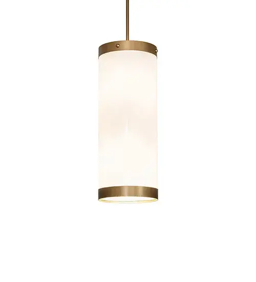 This stunning fixture, with its curved shape, combines a modern look with a minimalist style. It features an alluring Statuario Idalight lens, complemented by Gold Metallic-finished hardware and decorative accents. The mini pendant can be grouped in multiples to illuminate a bar, island, or counter in homes, lounges, and restaurants. Within the fixture, eight lamps deliver commercial- level light output, and a downlight provides functional illumination of surfaces below, for a total output of over 7,000 lumens. The Cilindro Mini Pendant is included in our American-made, American-designed, handcrafted Modern Lighting Collection and manufactured in Yorkville, New York. The fixture is UL & cUL listed for dry and damp locations. Collection: Cilindro Finish: Gold Metallic Glass: Statuario Idalight Width: 10.00" Height: 78.00" Length: 10.00" Weight: 14.00 lb Number of Bulbs: 8 Maximum Wattage: 12.00 W Bulb Type: A19 Bulb Base: E26 Light Source: LED Material: Steel Country of Origin: USA Safety Rating: Damp LED - alternate view