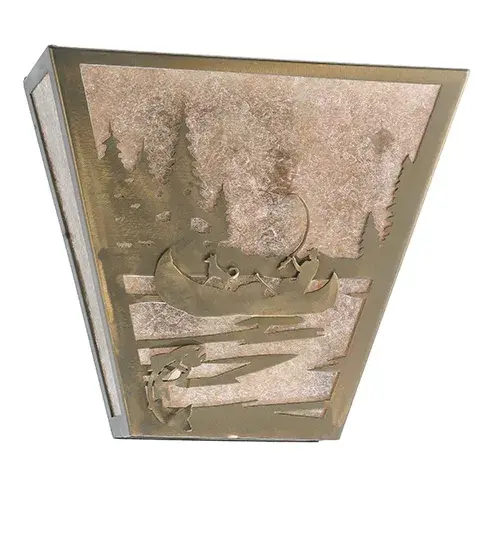 13" Wide Fly Fishing W/Dog Right Wall Sconce - Image 3