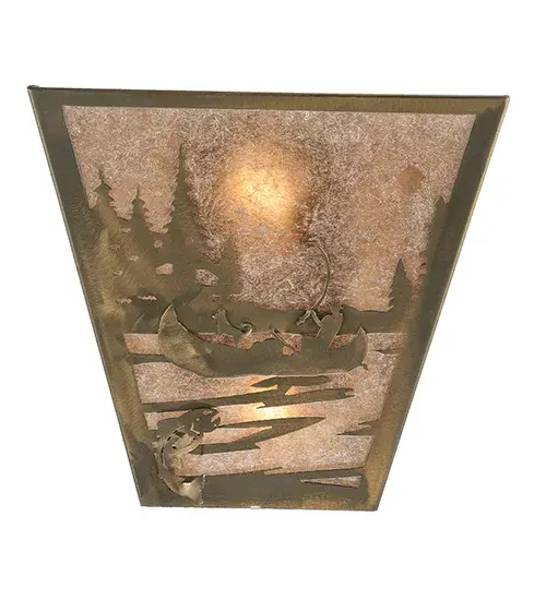 13" Wide Fly Fishing W/Dog Right Wall Sconce - Image 5