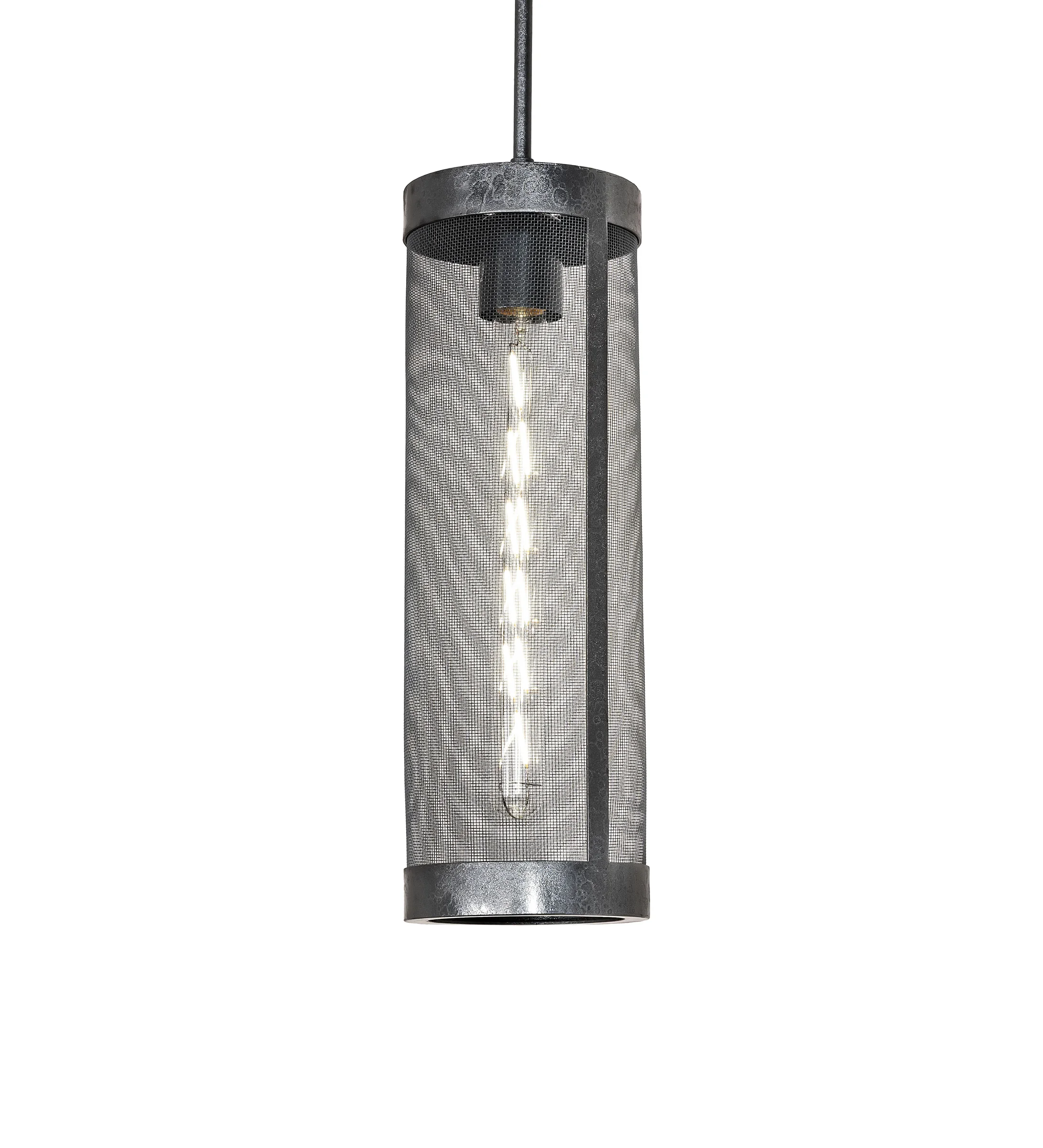 Cilindro Cage One Light Pendant in Old Wrought Iron