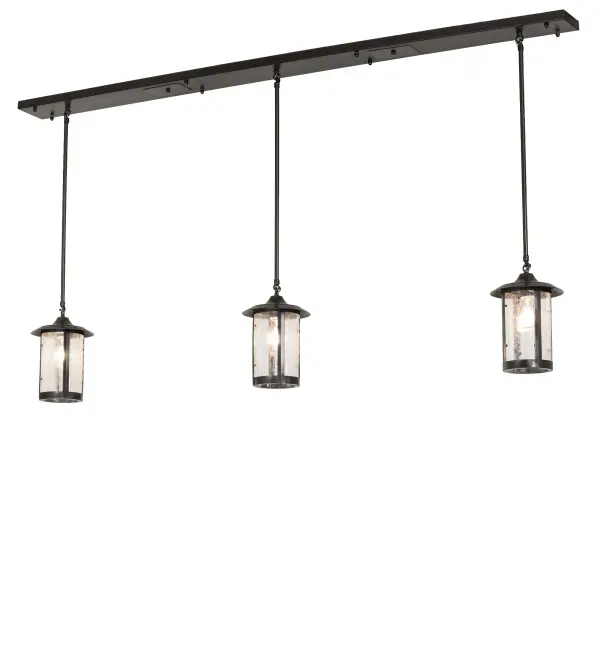Handcrafted of solid brass with exquisite styling for interior and exterior lighting applications. Three stunning cylindrical lanterns feature a Clear Seeded Glass lens that reveals a single Edison-style lamp with a Black Patina finish. The three-light pendant is ideal for illuminating kitchen islands; counters; dining tables; and bars in timber homes; modern farmhouses; and other spaces. The Fulton Prime Mini Pendant is part of our American-made; American-designed; handcrafted Craftsman Signature Series; manufactured in Yorkville; New York. UL and cUL are listed for dry and damp locations. Our Build Your Own Craftsman Signature Series features unlimited combinations of styles. The collection is called Build Your Own because it is fully configurable and customizable from size and design to finish and lens color. Marine-grade; solid brass; or copper raw materials are utilized to ensure items from the Craftsman Signature Series of outdoor and indoor lighting will stand the test of time; as these premium metals are impervious to most types of oxidation. Hand-applied Patina finishes on brass and copper are sealed with a clear varnish and; over time; may require gentle maintenance; such as wax; to delay or reverse the natural living finish attributes indicative of this finishing process. Patina finishes on brass and copper provide strong resistance to fading from sun exposure; will not chip or crack; and will not rust like a steel-framed item in the same conditions. Choose from a variety of style options; or send us your concept today. Call today to learn how to use the configuration tool available on our website to generate an item number instantly.