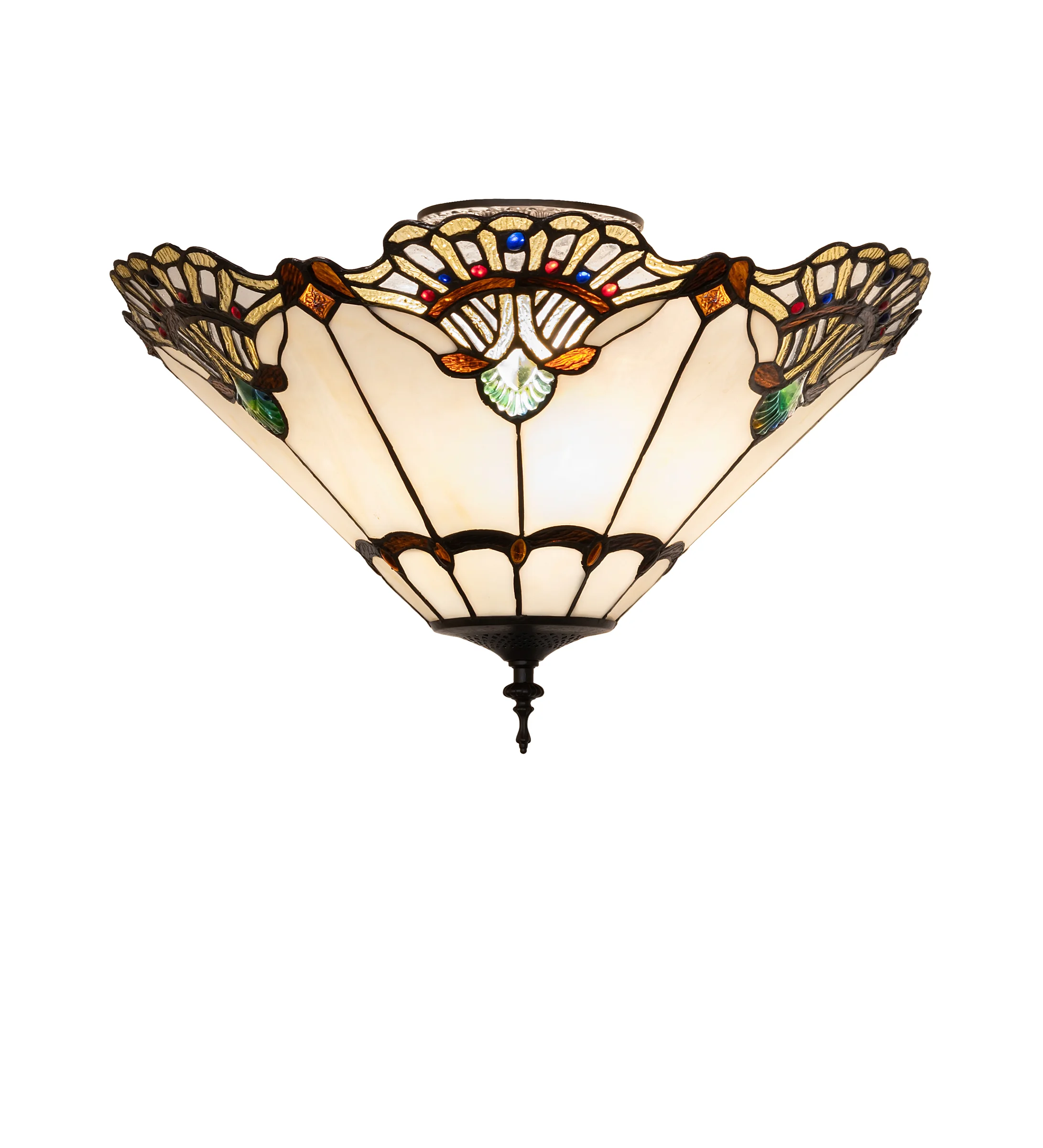 20" Wide Shell with Jewels Flush Mount