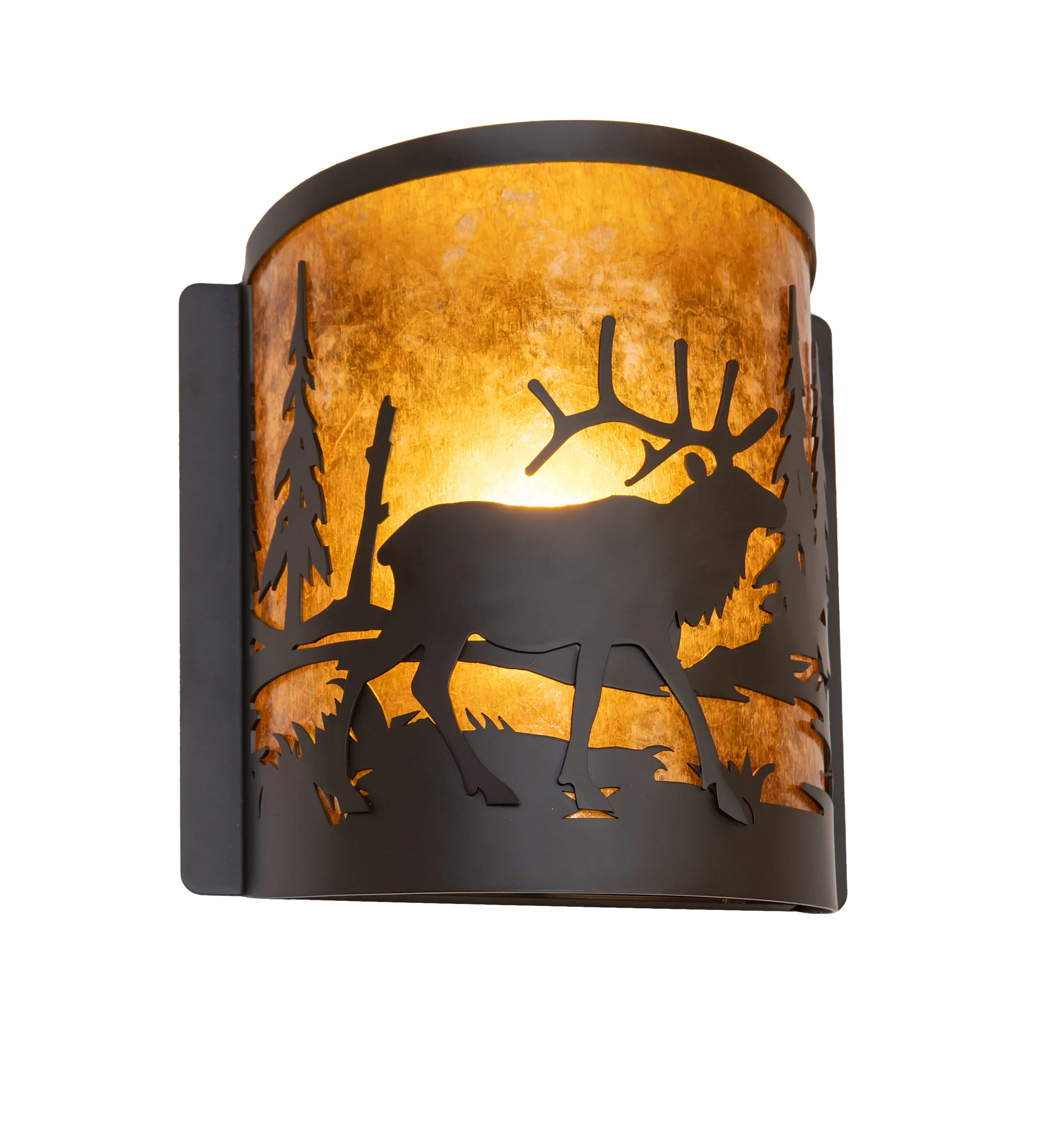 Elk At Lake One Light Wall Sconce in Oil Rubbed Bronze