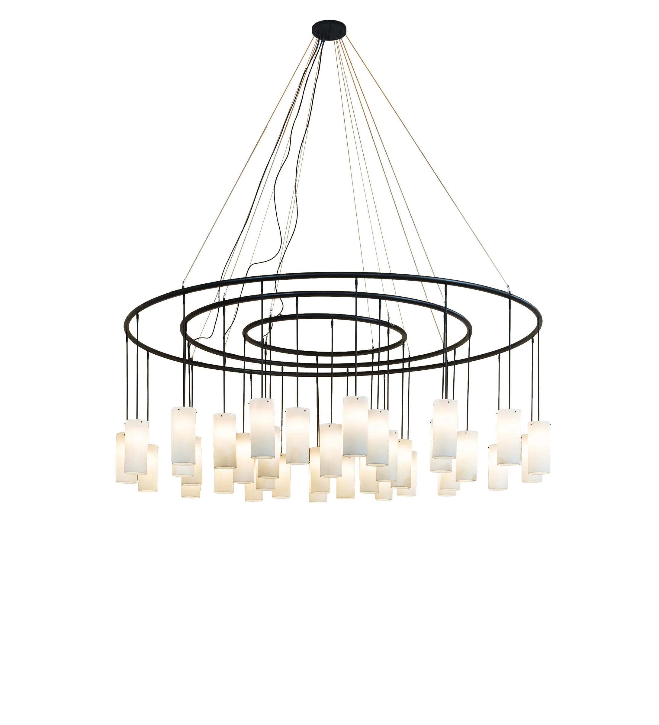 Cilindro LED Chandelier in Solar Black