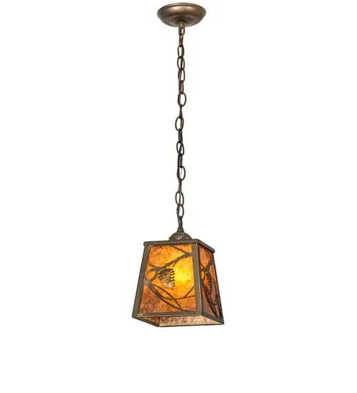 Every Meyda Tiffany item is a unique handcrafted work of art. Natural variations in the wide array of materials that we use to create each Meyda product make every item a masterpiece of its own. Photographs are a general representation of the product. Colors and designs will vary. Collection: Whispering Pines Finish: Antique Copper Glass: Amber Mica/ Width: 10.00" Height: 14.00" Length: 7.00" Weight: 5.00 lb Number of Bulbs: 1 Maximum Wattage: 60.00 W Bulb Type: A19 Bulb Base: E26 Material: Steel Country of Origin: USA Safety Rating: Damp - alternate view