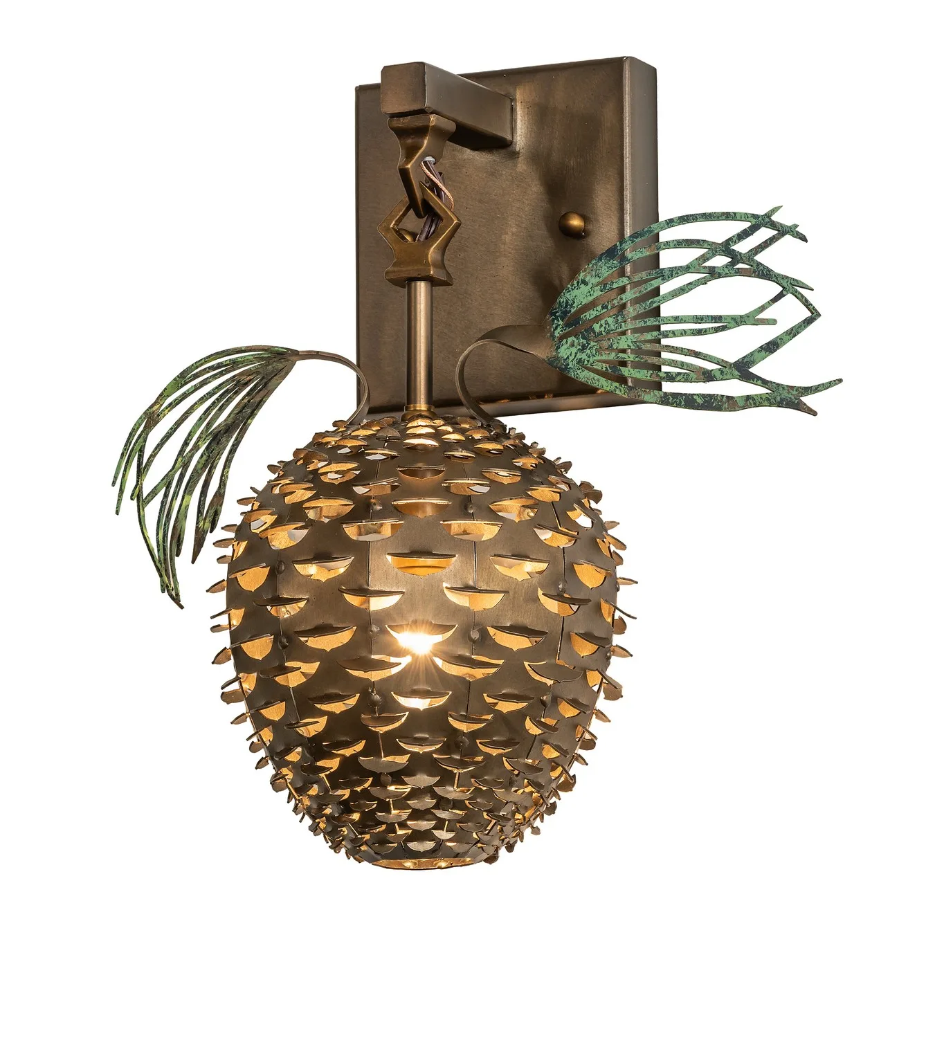 Stoneycreek LED Wall Sconce in Antique Copper & Green Needles
