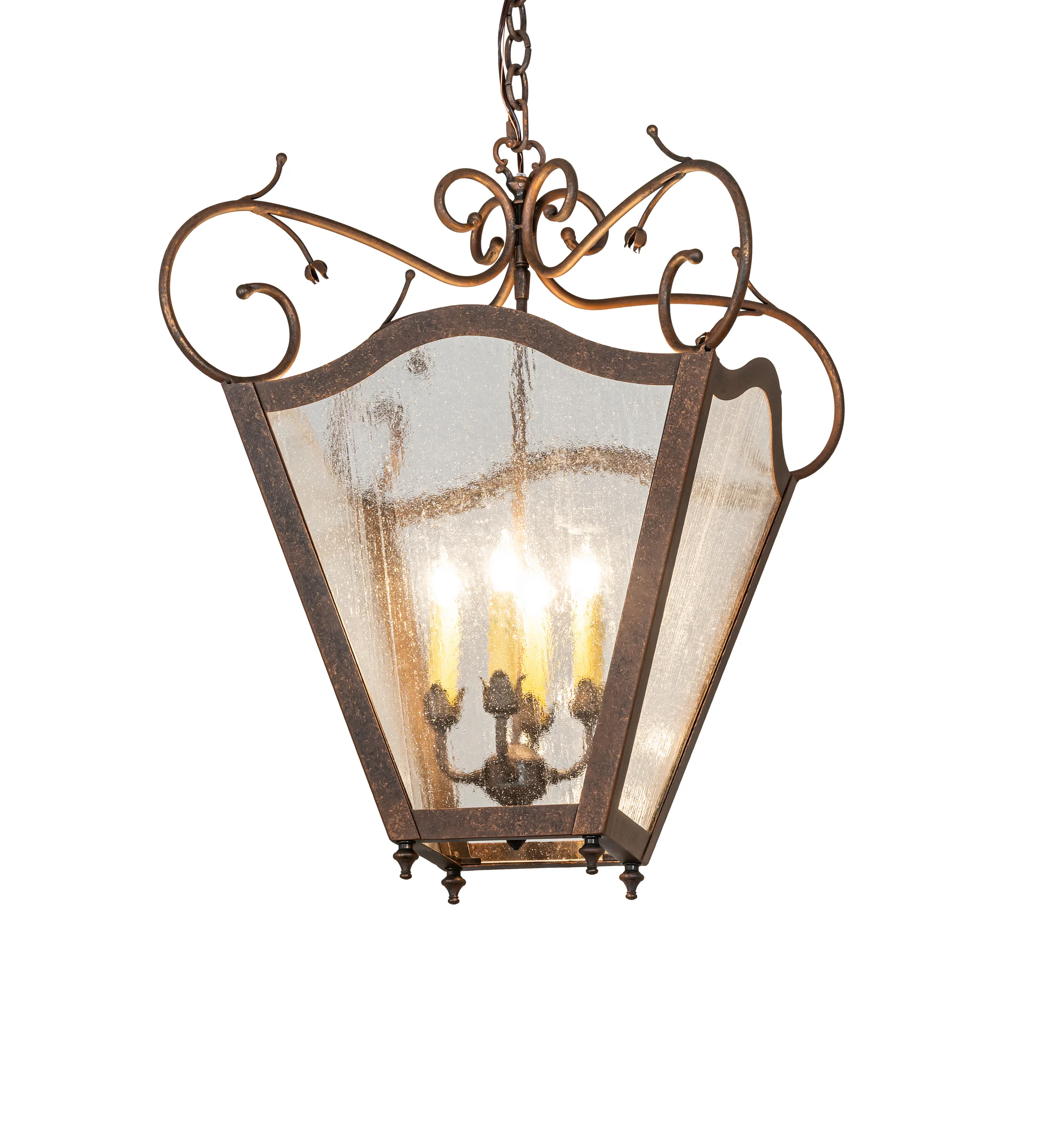 Terena Four Light Pendant in Antique Rust