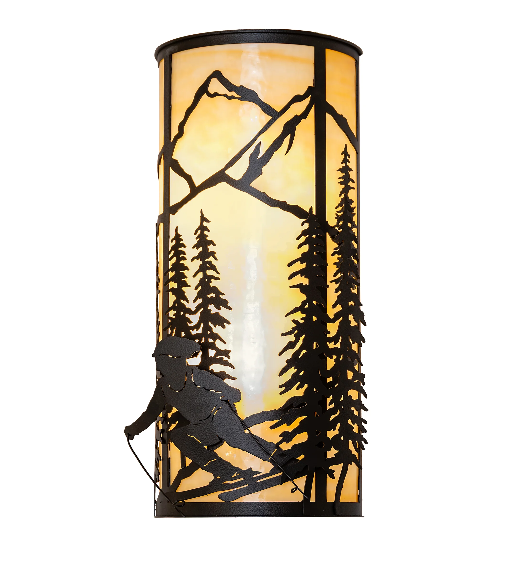Alpine Two Light Wall Sconce in Black Satin Wrought Iron