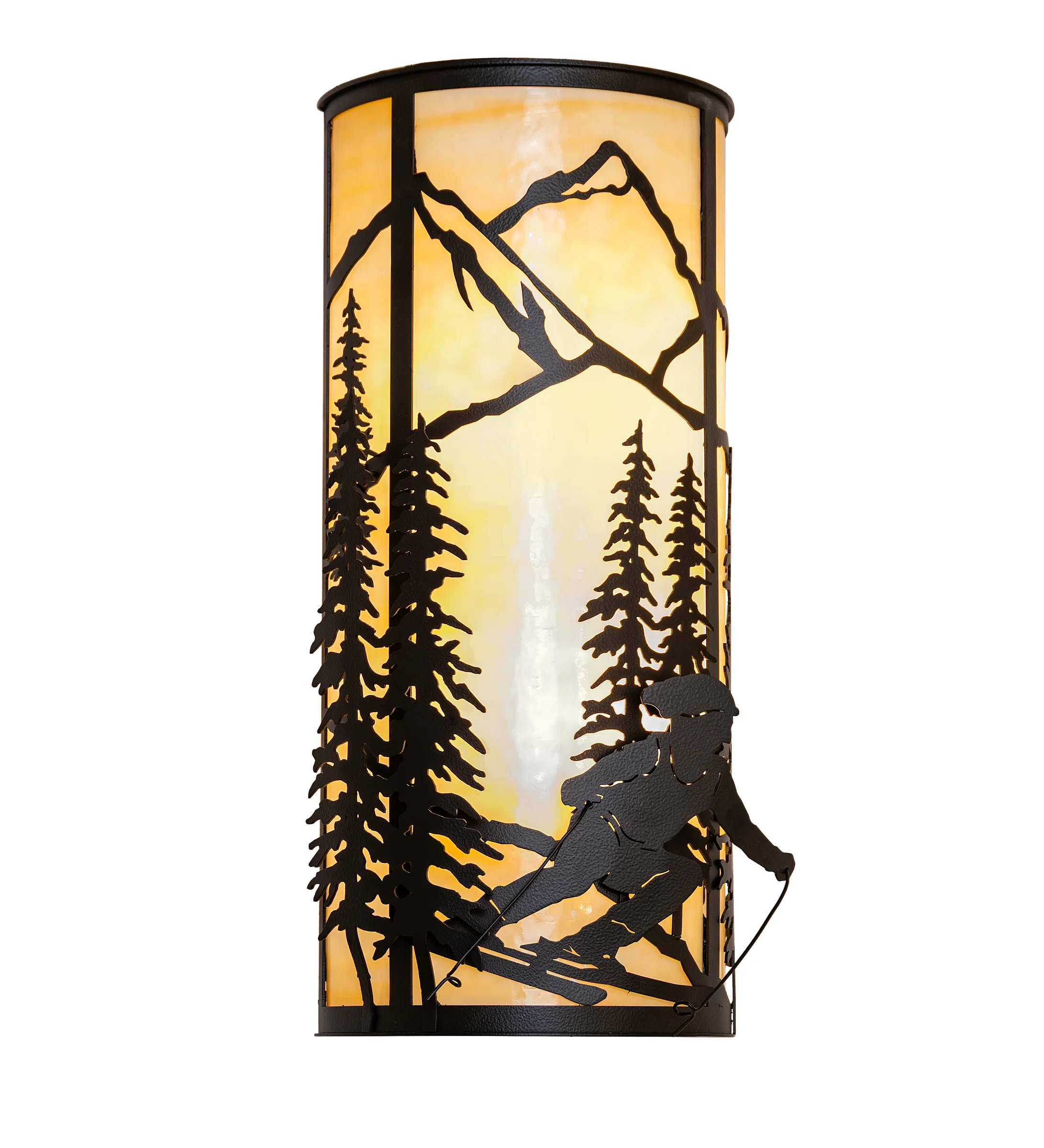 Alpine Two Light Wall Sconce in Black Satin Wrought Iron