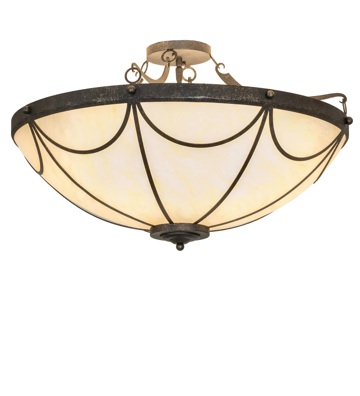 Carousel Six Light Semi-Flush Mount in Golden Bronze