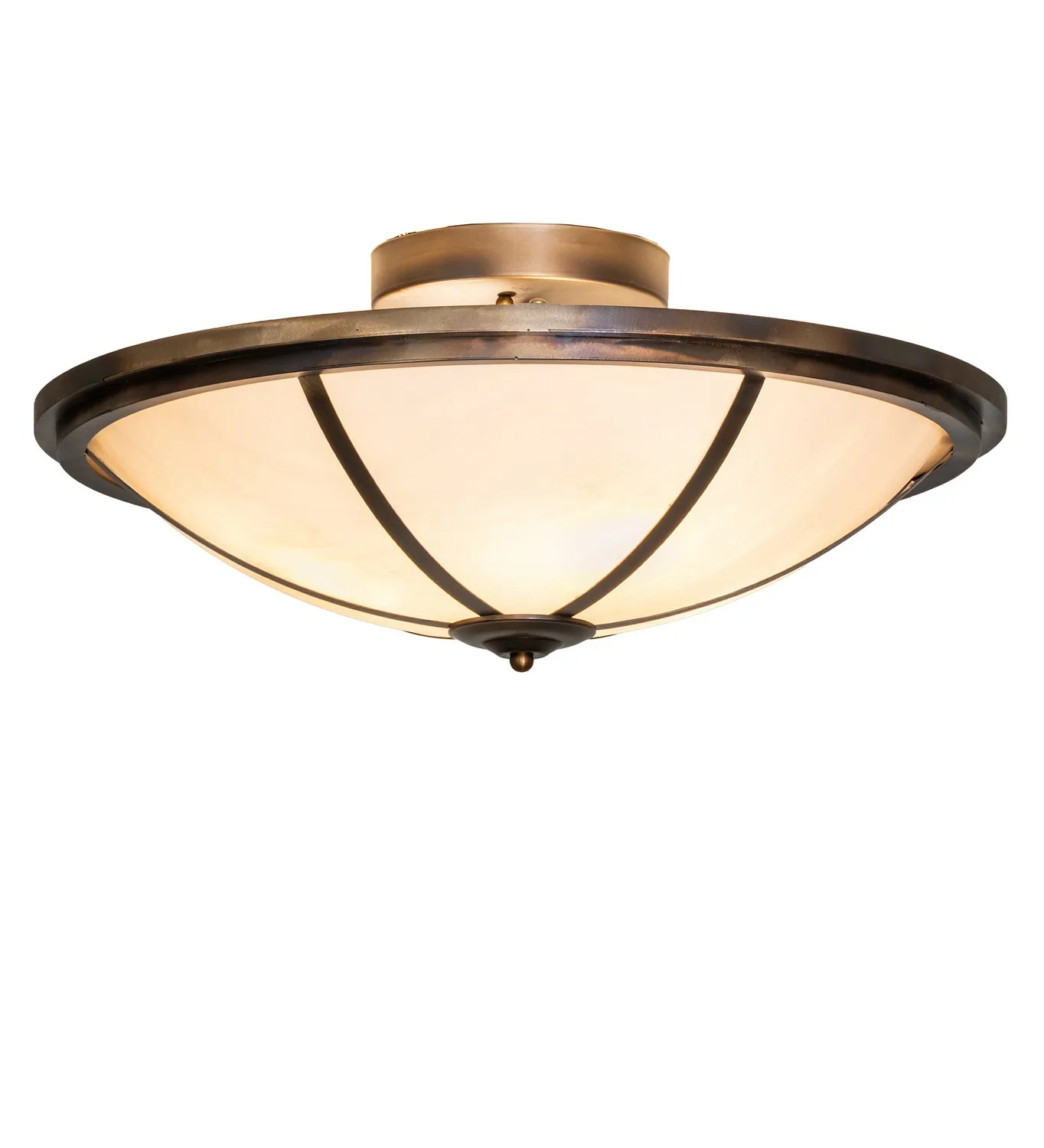 Commerce Four Light Semi-Flush Mount in Light Burnished Antique Copper