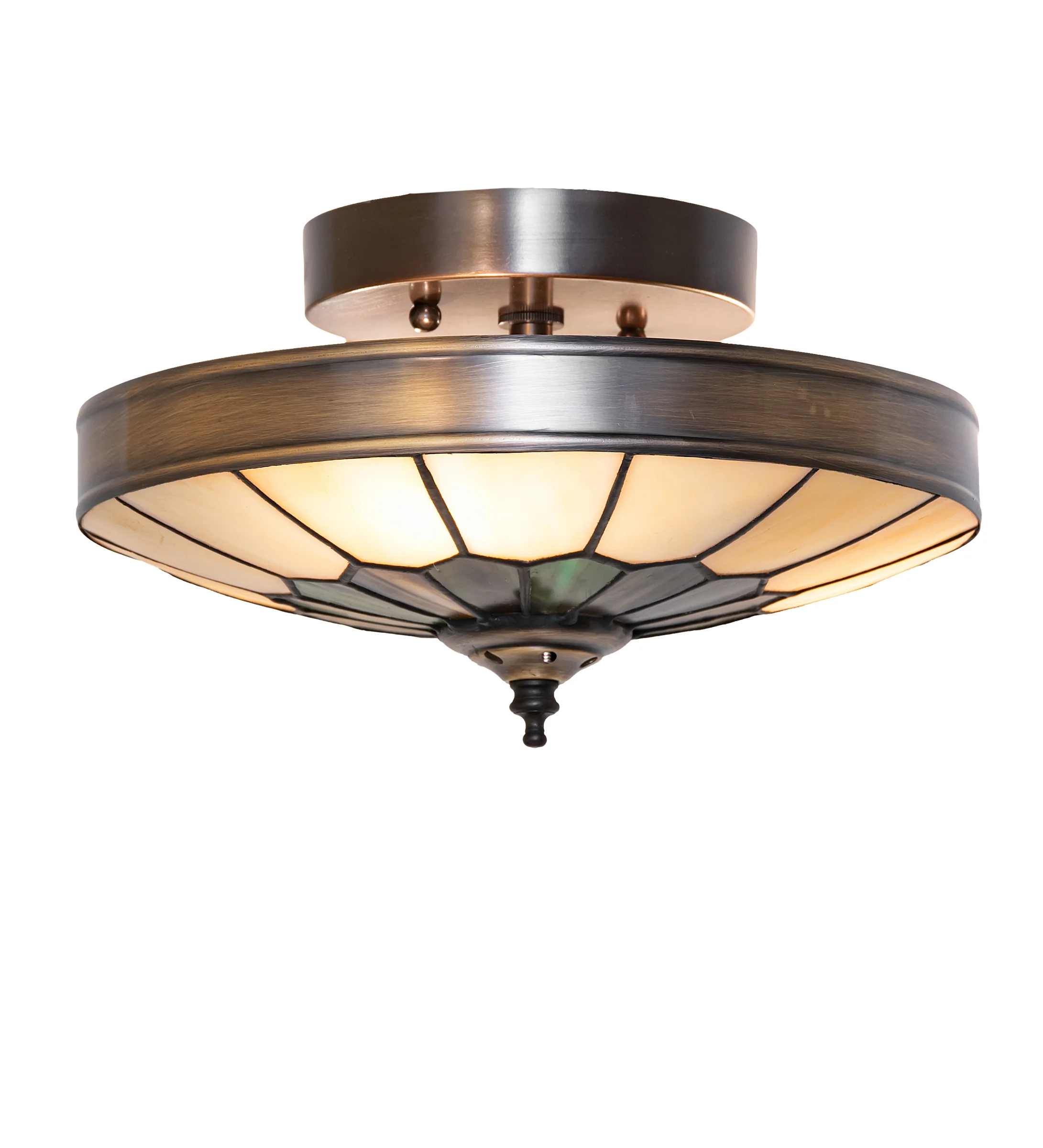 Vincent Three Light Semi-Flush Mount in Antique Brass Antique Brass