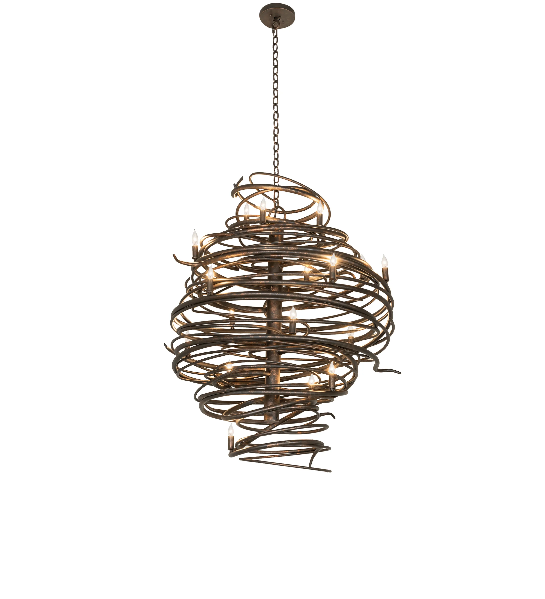 Cyclone 18 Light Chandelier in Light Tobacco