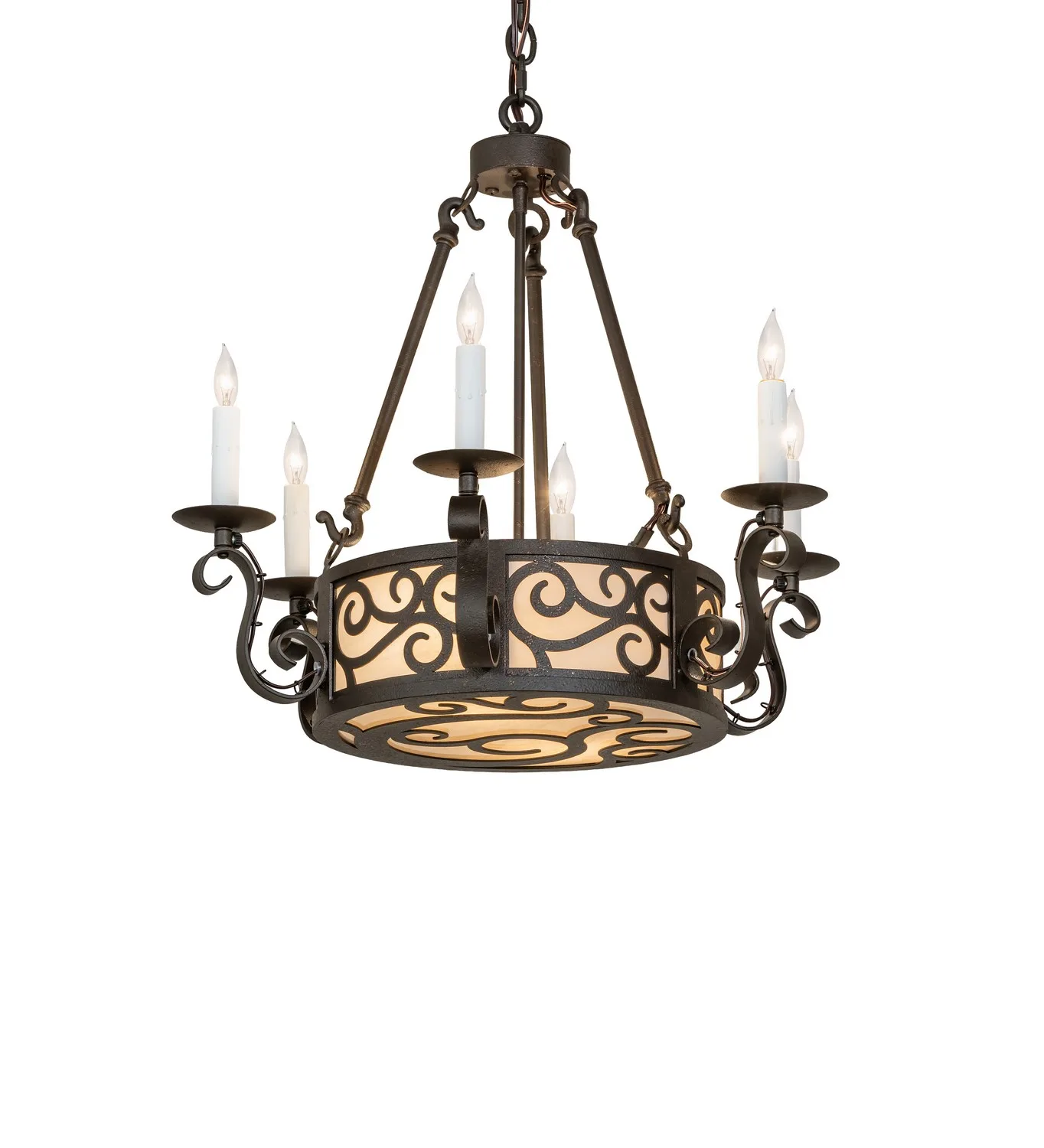 Delano Eight Light Chandelier in Rust Copper