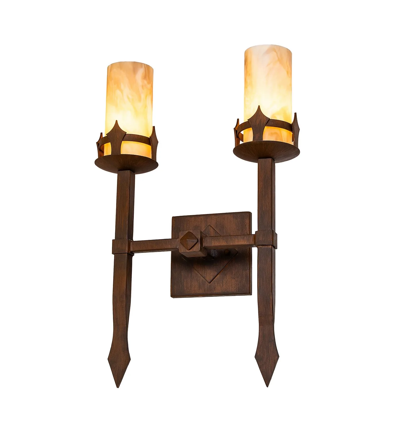 Castilla Two Light Wall Sconce in Rustic Iron