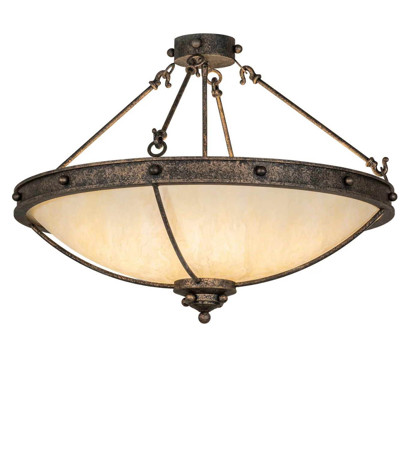 Freya Six Light Semi-Flush Mount in English Bronze