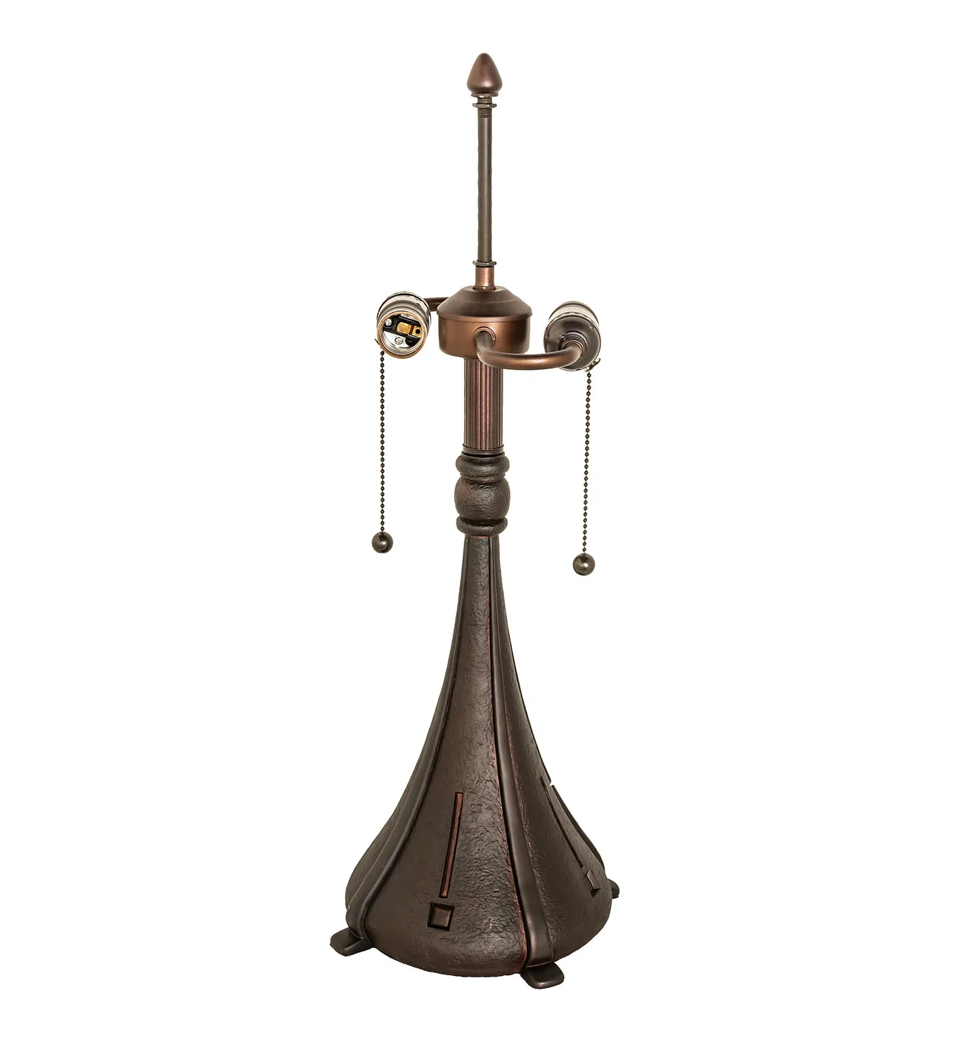 Checkerboard Two Light Table Base in Mahogany Bronze
