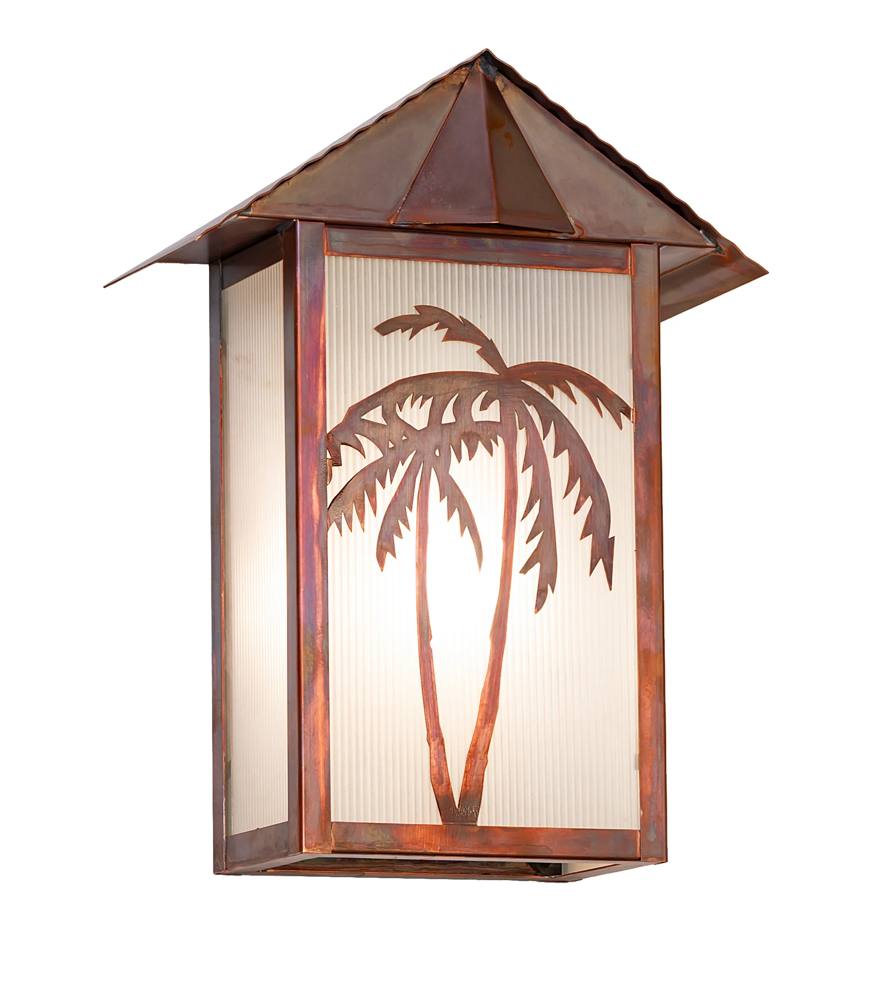 6.5" Wide Tropical Palm Tree Right Wall Sconce