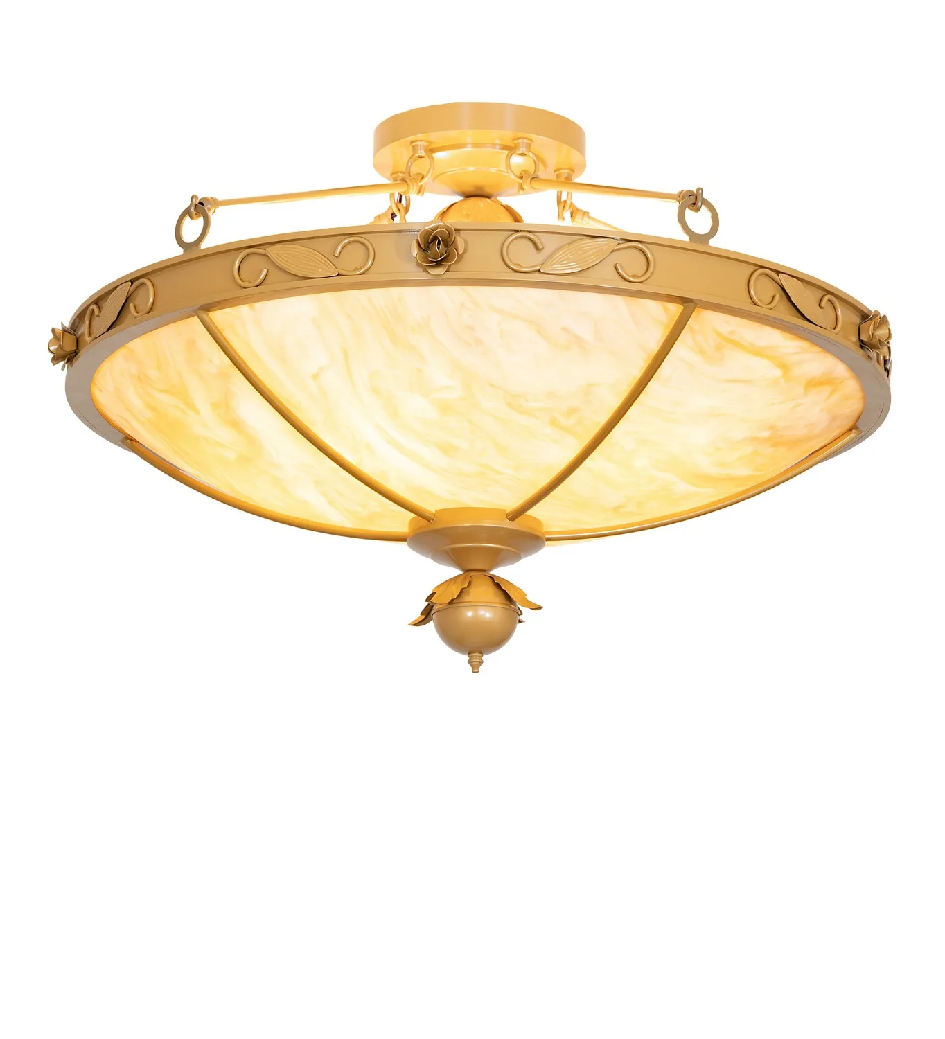 Arabesque Five Light Semi-Flush Mount in Sahara Gold